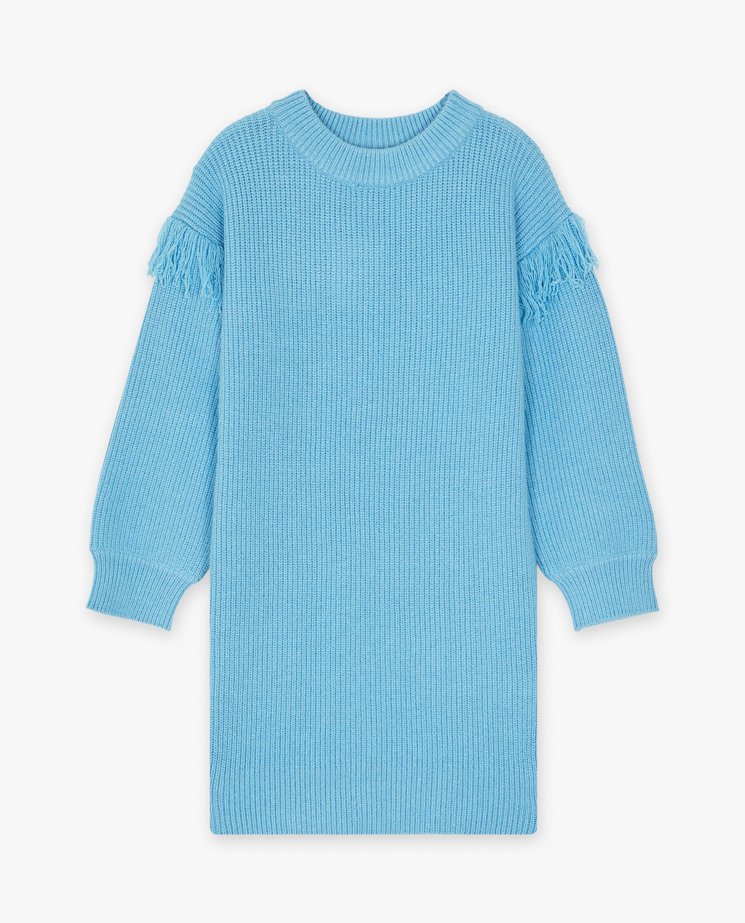 Robes - Robe en tricot avec des franges