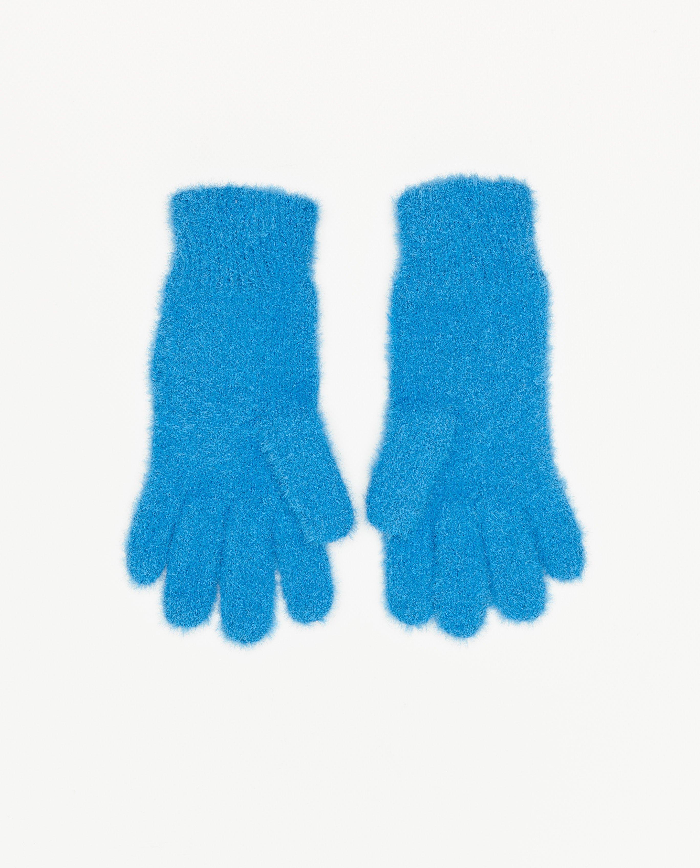 Breigoed - Fuzzy handschoenen met smiley