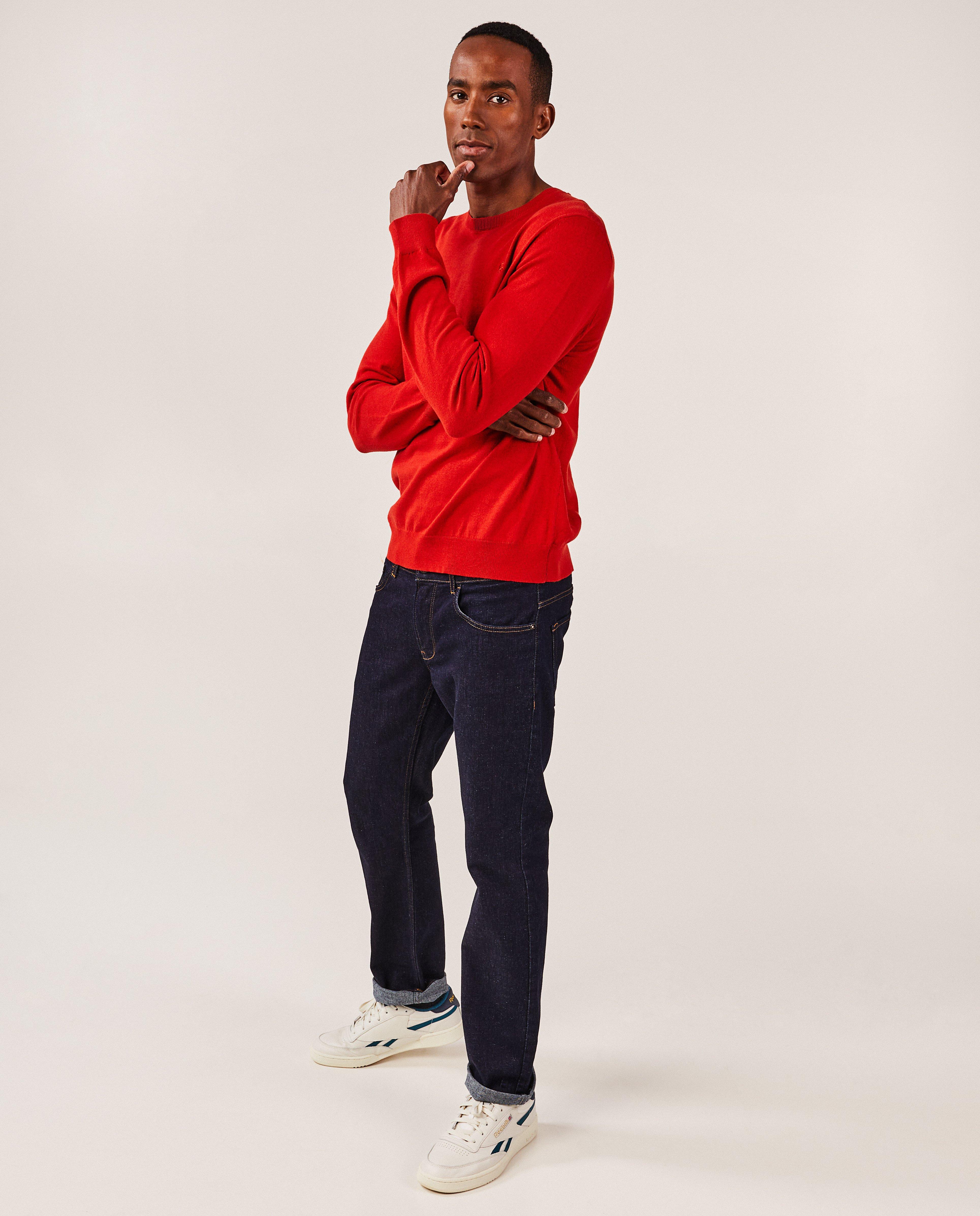 Pull rouge en fin tricot - null - Lerros