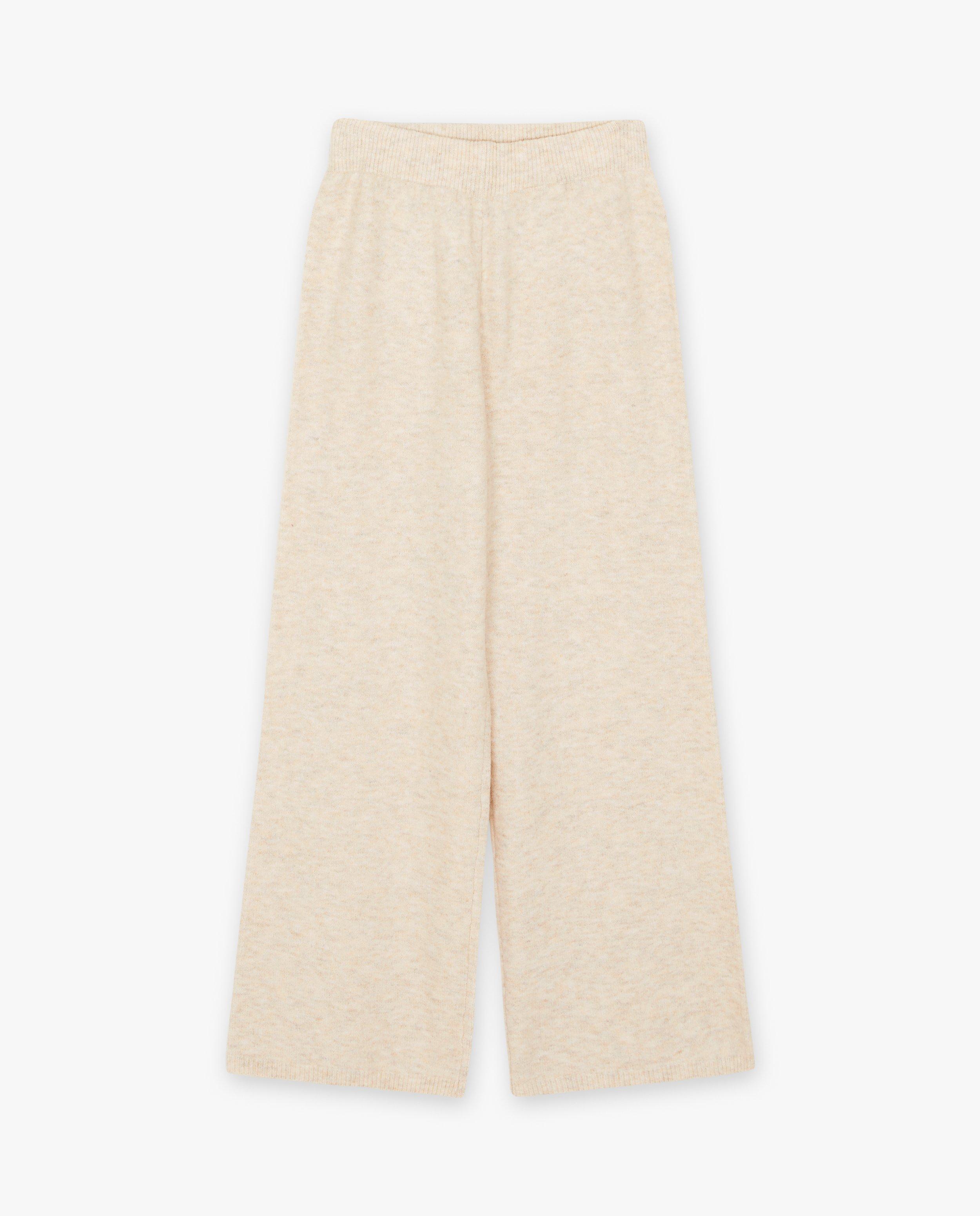 Pantalons - Pantalon beige en fin tricot, 7-14 ans
