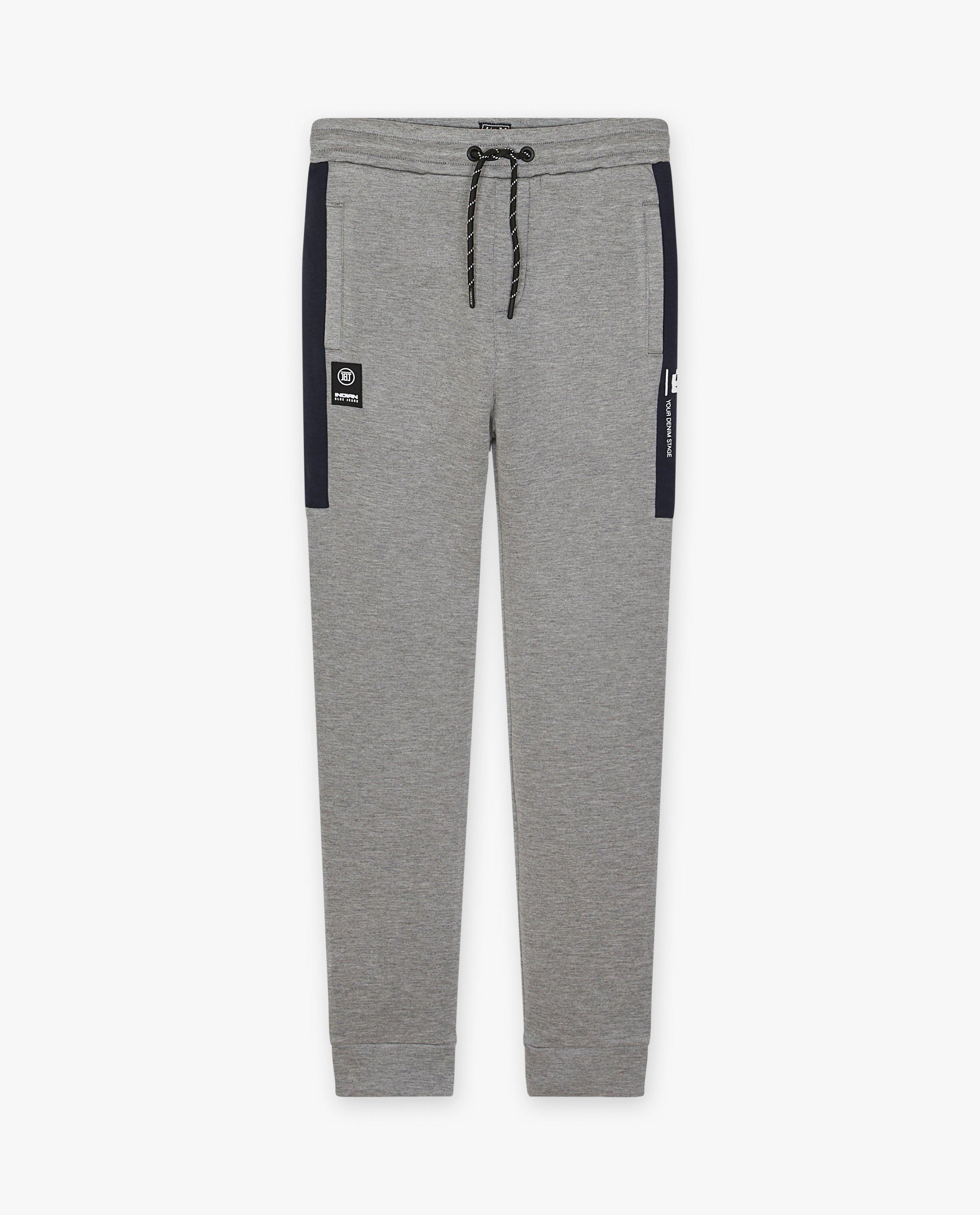 Grijze joggingbroek met sierbiezen - null - Indian Blue Jeans