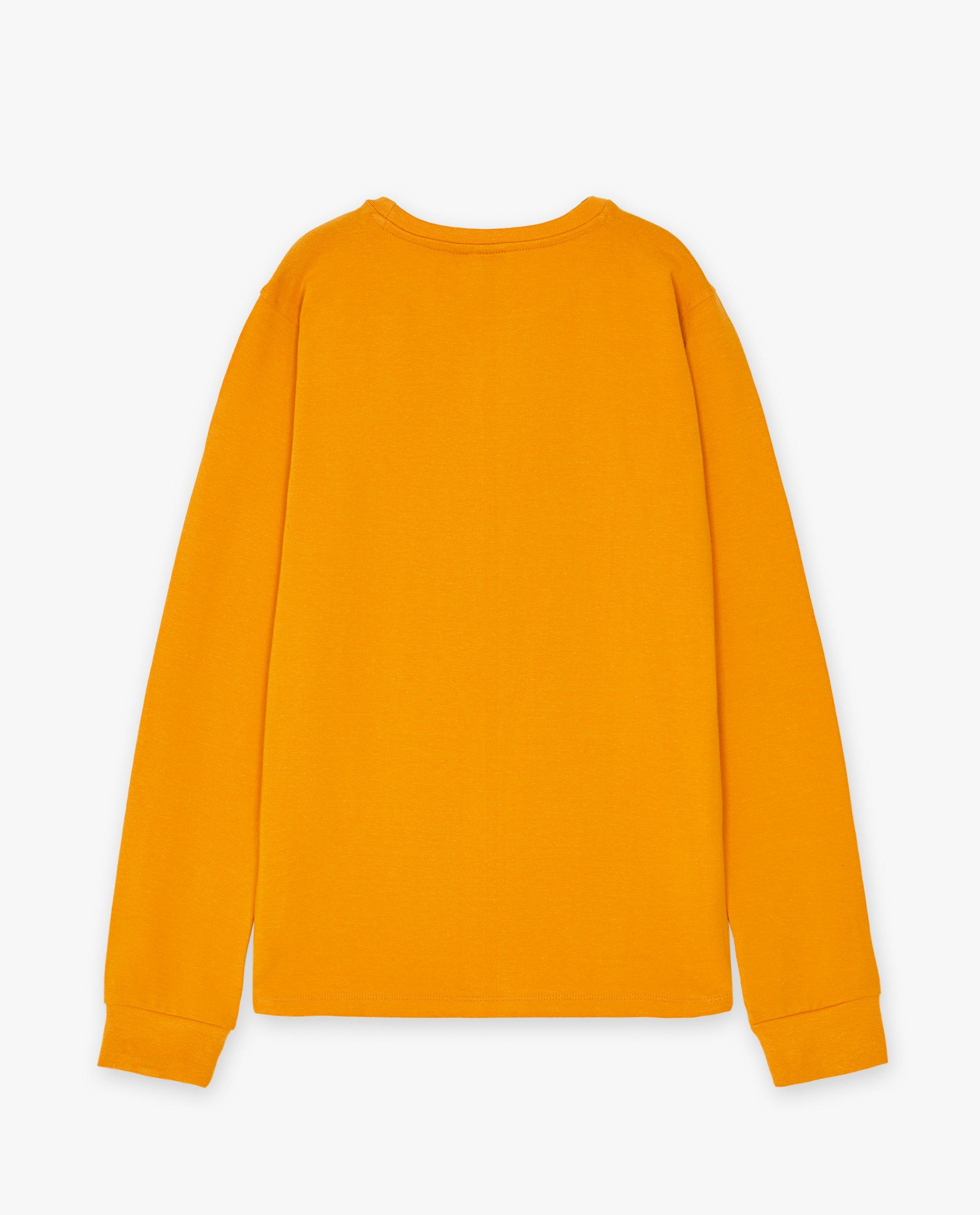 T-shirts - Gele longsleeve met opschrift