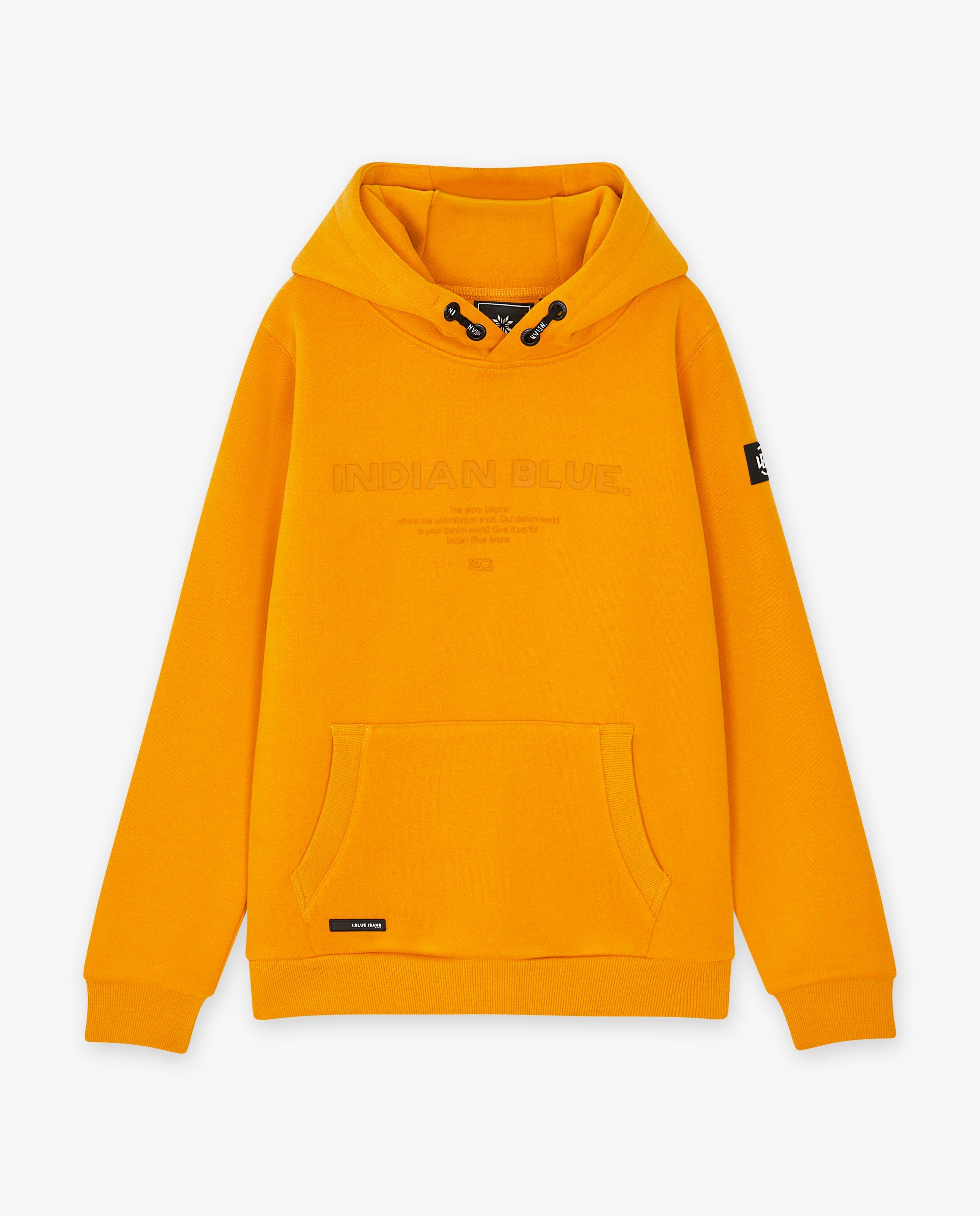Hoodie jaune à inscription - null - Indian Blue Jeans