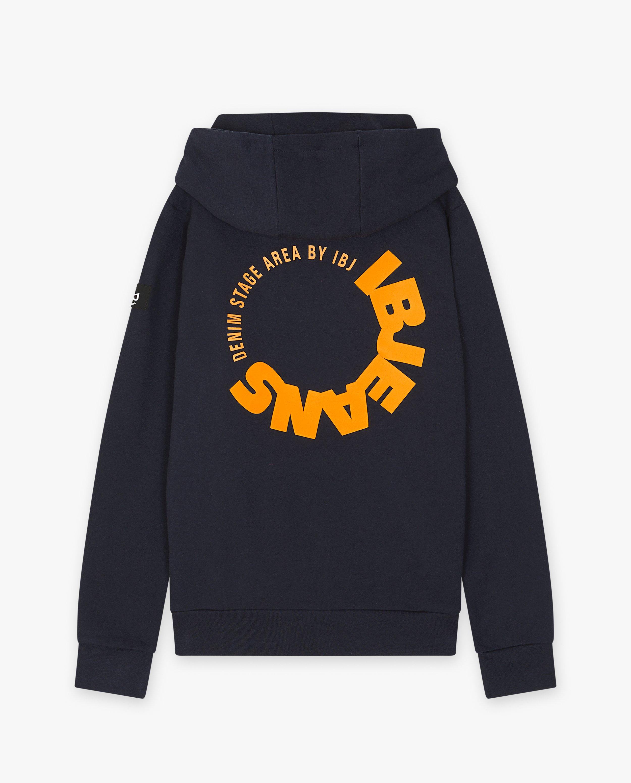 Sweaters - Donkerblauwe hoodie met opschrift