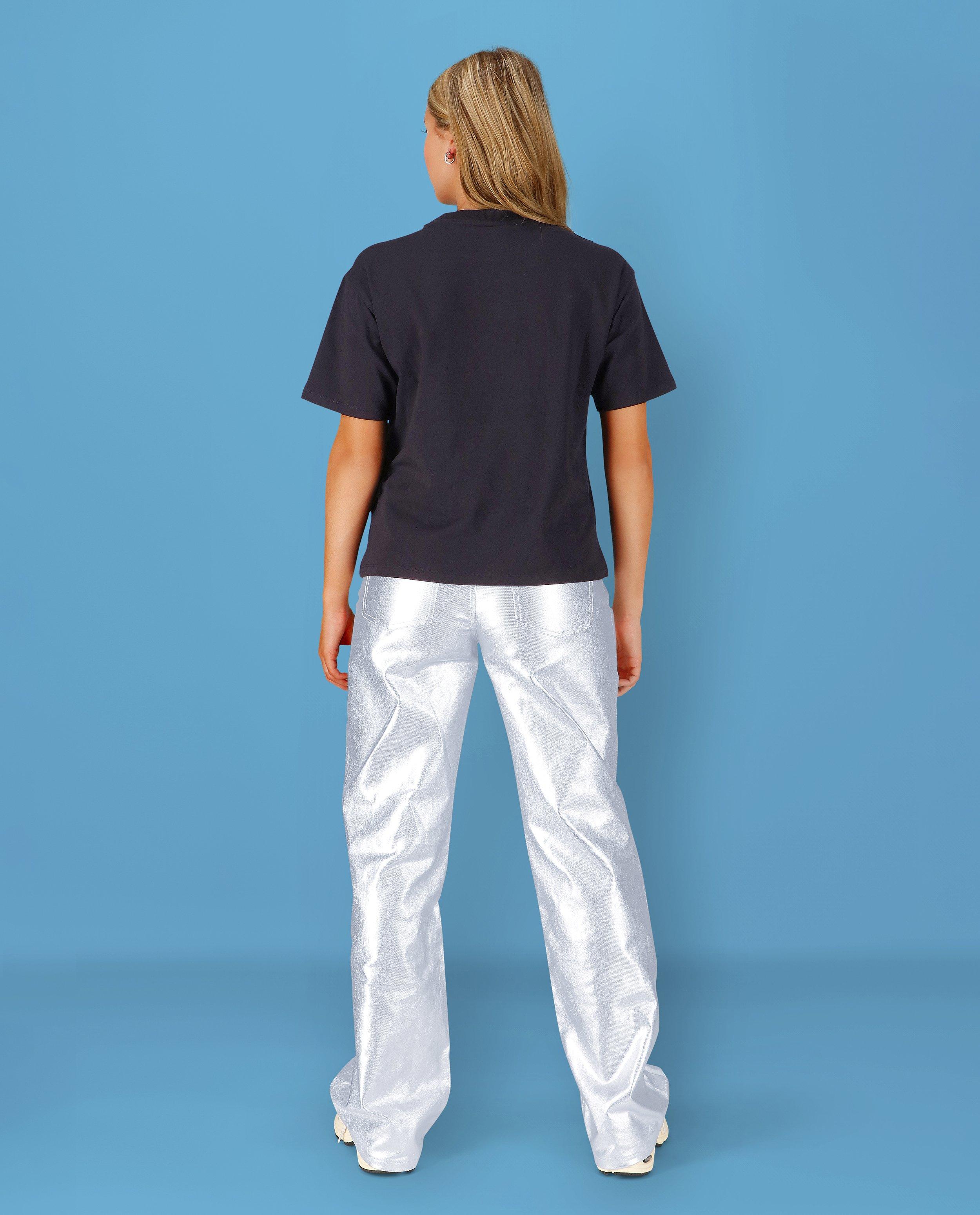 Metallic broek, straight fit, XS-XL - Product Detail - grijs - afbeelding nummer 1