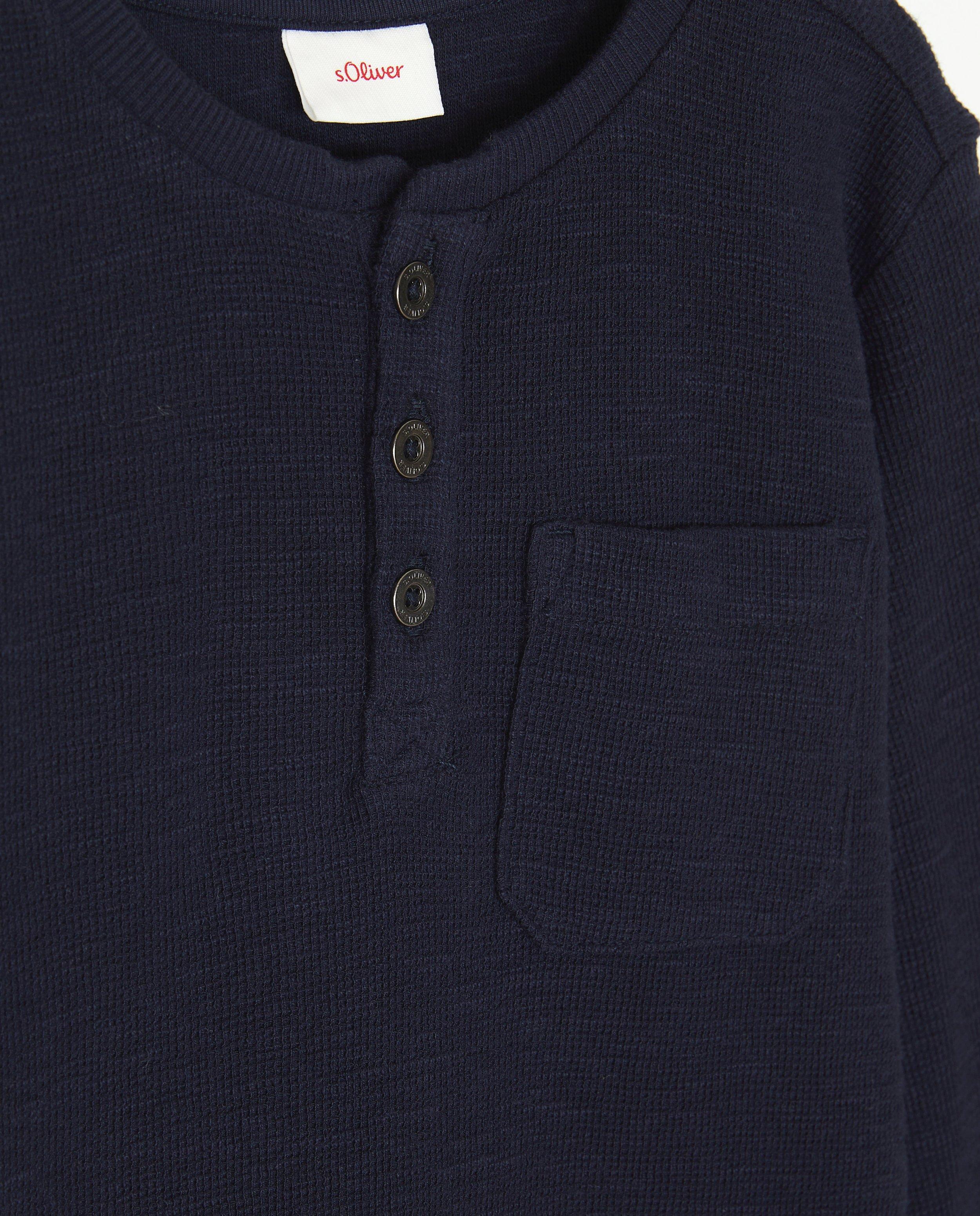 T-shirts - Longsleeve met wafelstructuur