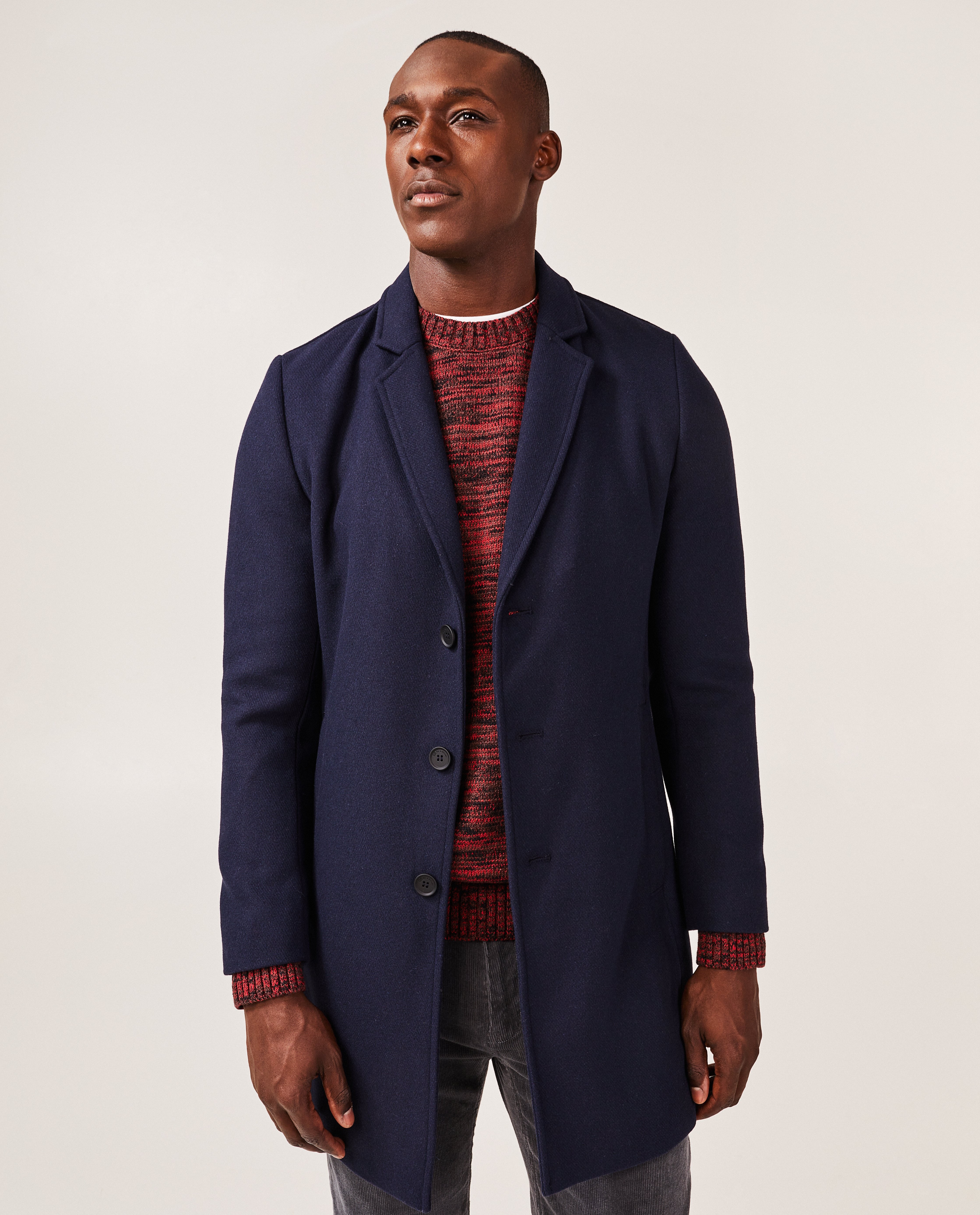 Manteaux - Veste bleu foncé en laine mélangée