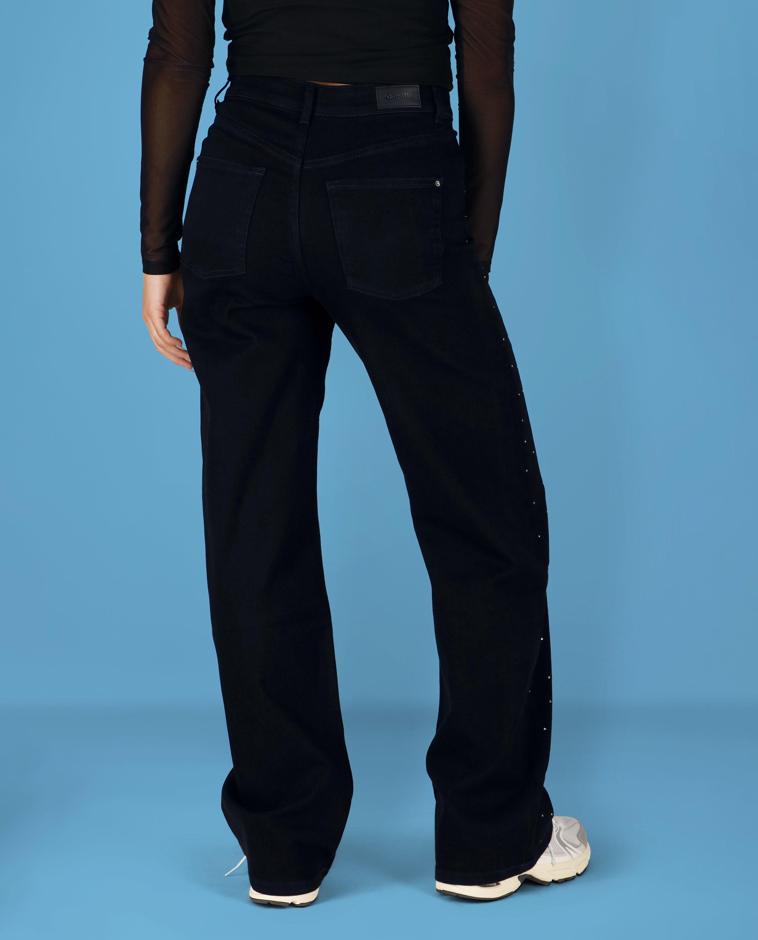 Jeans - Jeans met strass-steentjes, straight fit, XS-XL