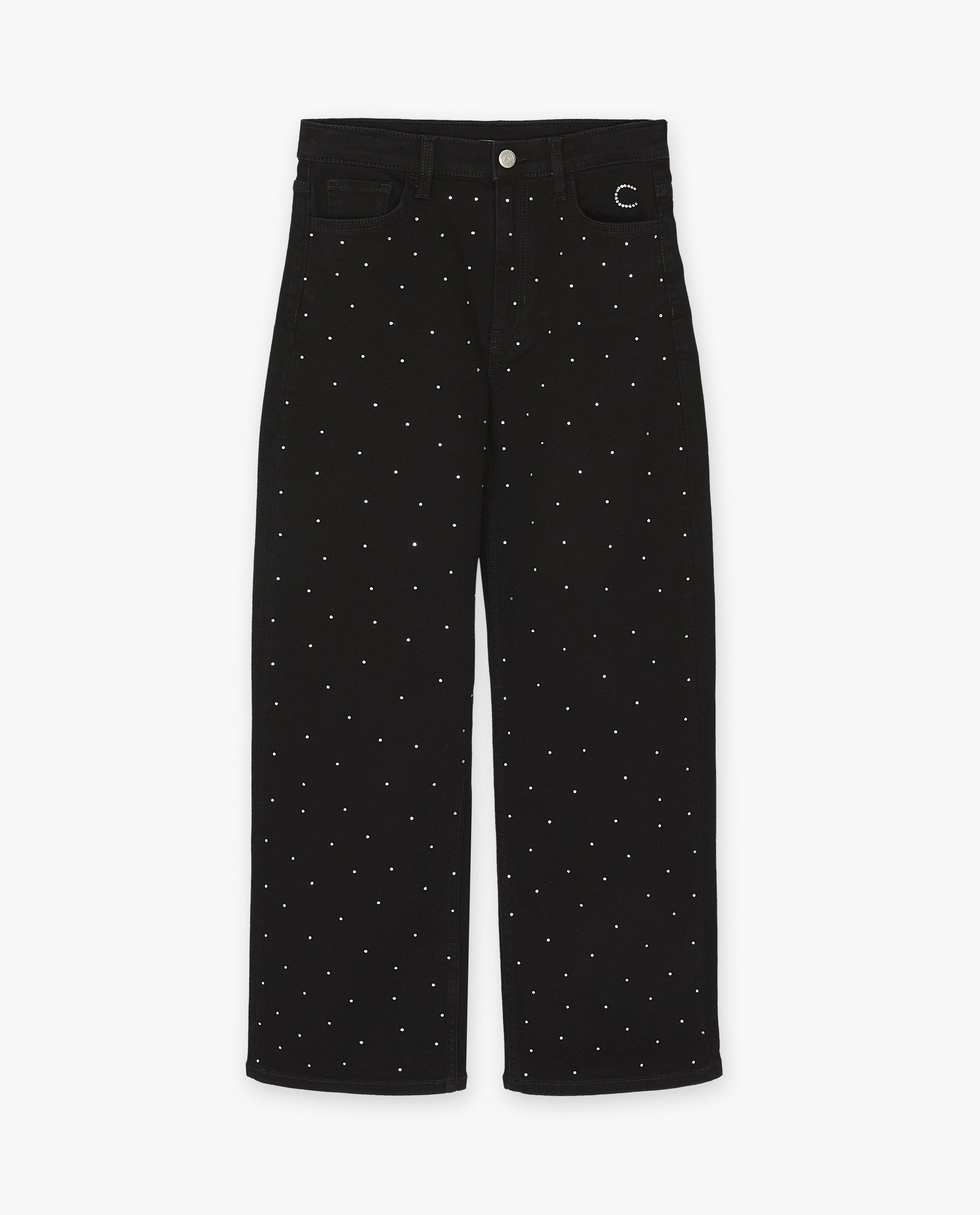 Jeans - Jeans met strass-steentjes, straight fit, 4-14 jaar