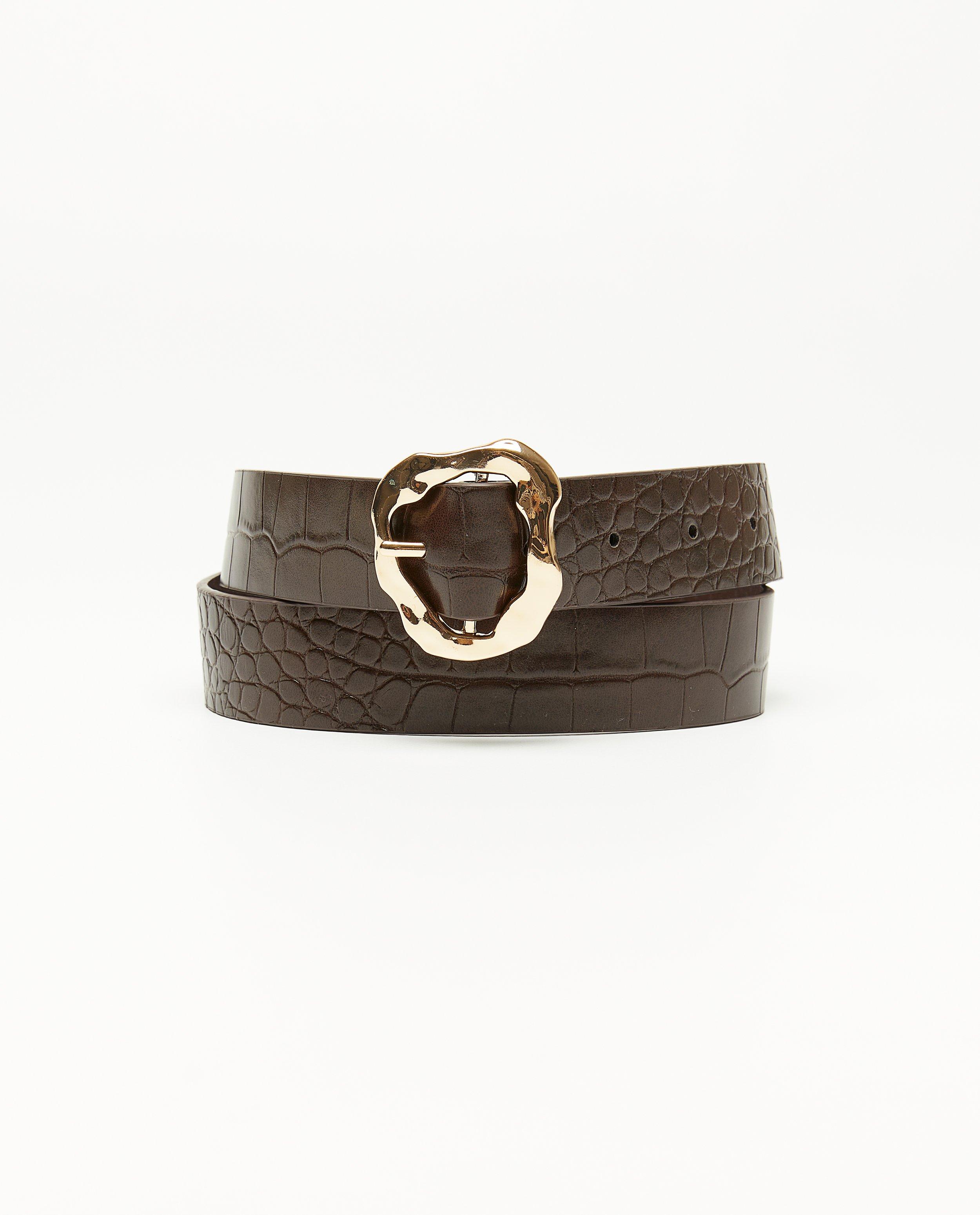 Ceinture brune à motif reptile - null - Thelma & Louise