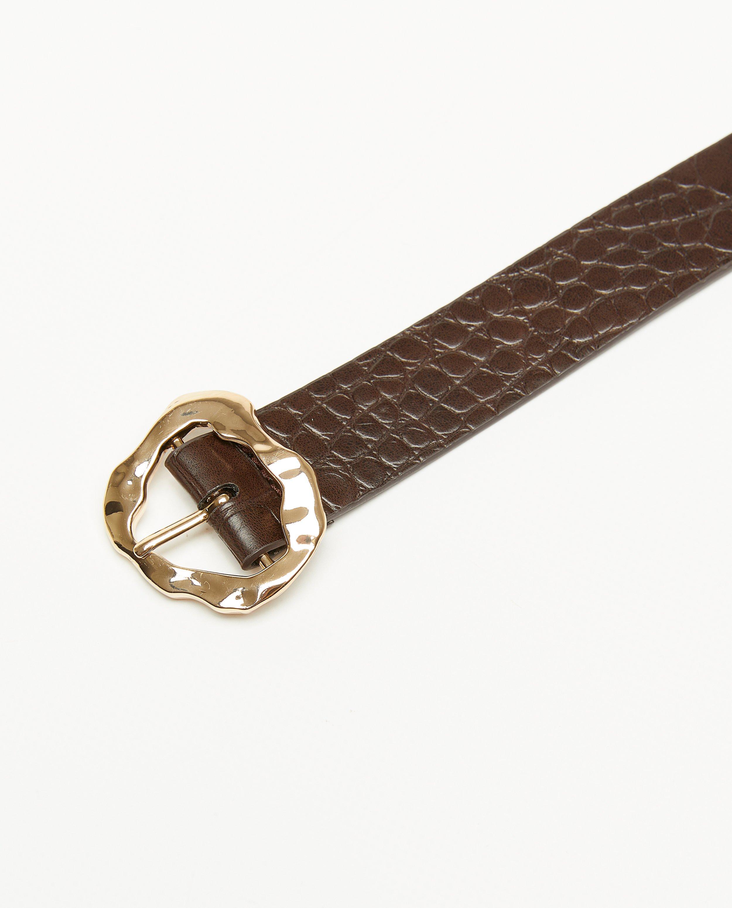 Bruine riem met slangenpatroon - Product Detail - donkerbruin - afbeelding nummer 2