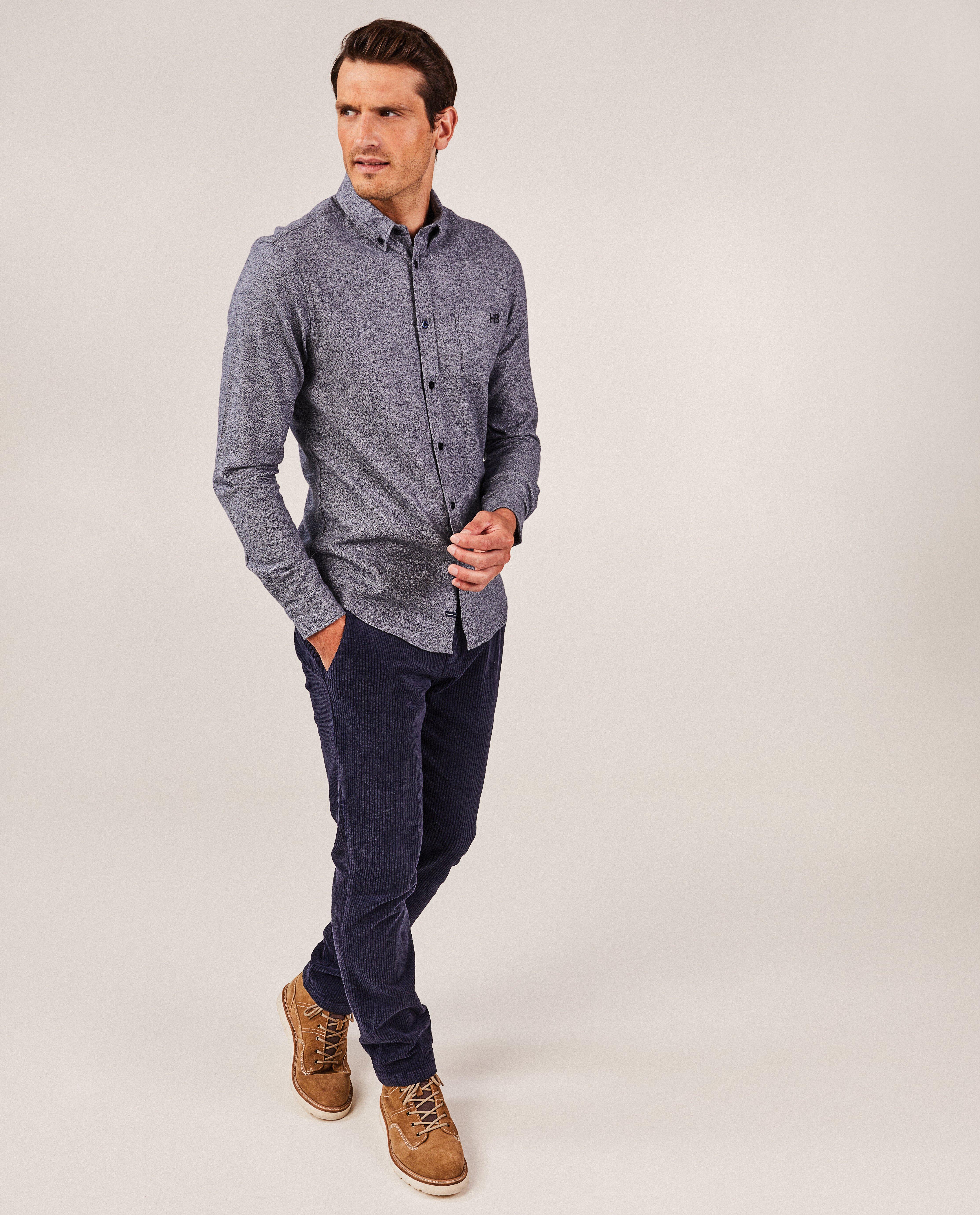 Grijs hemd, slim fit, heren - null - Hampton Bays