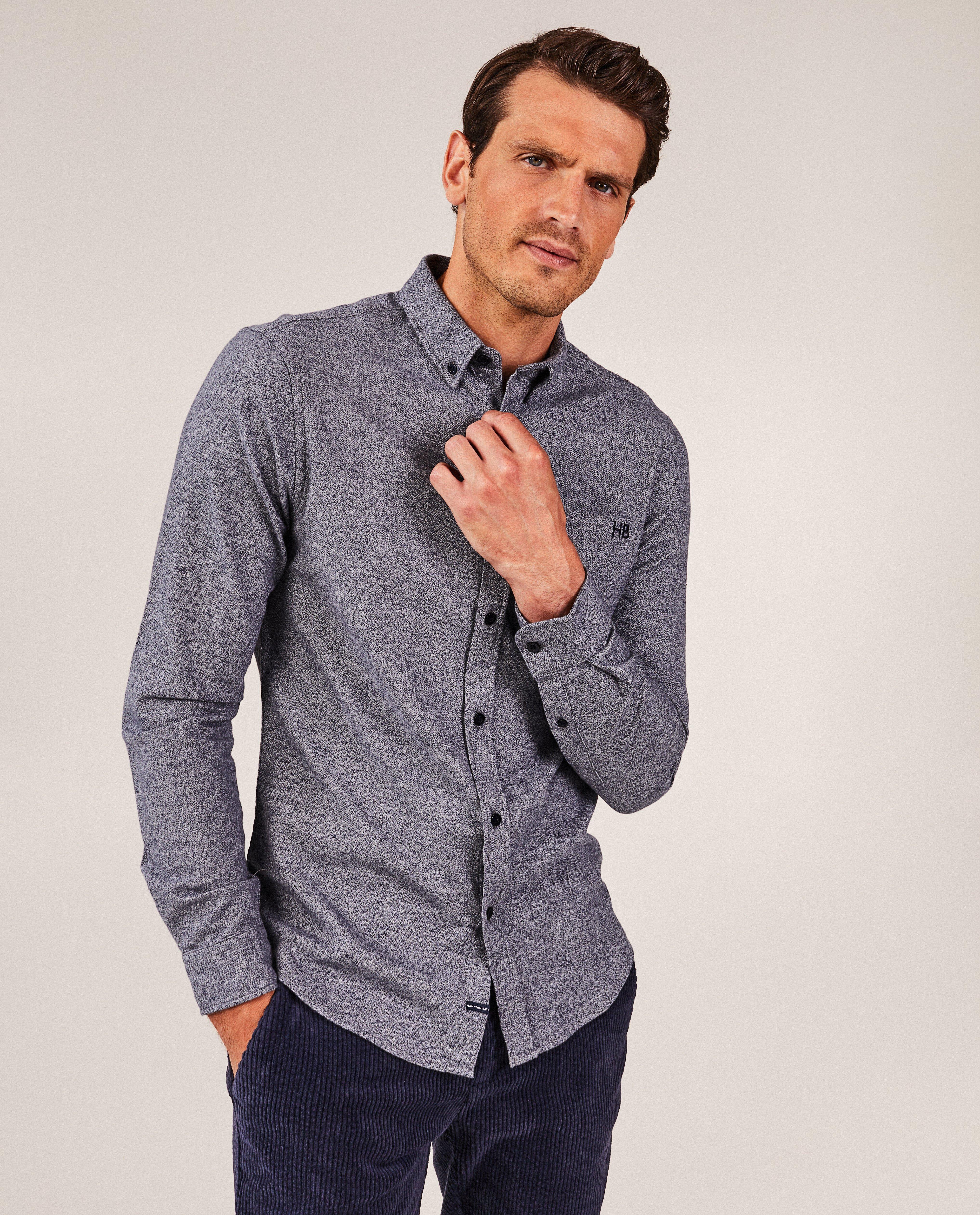 Hemden - Grijs hemd, slim fit, heren
