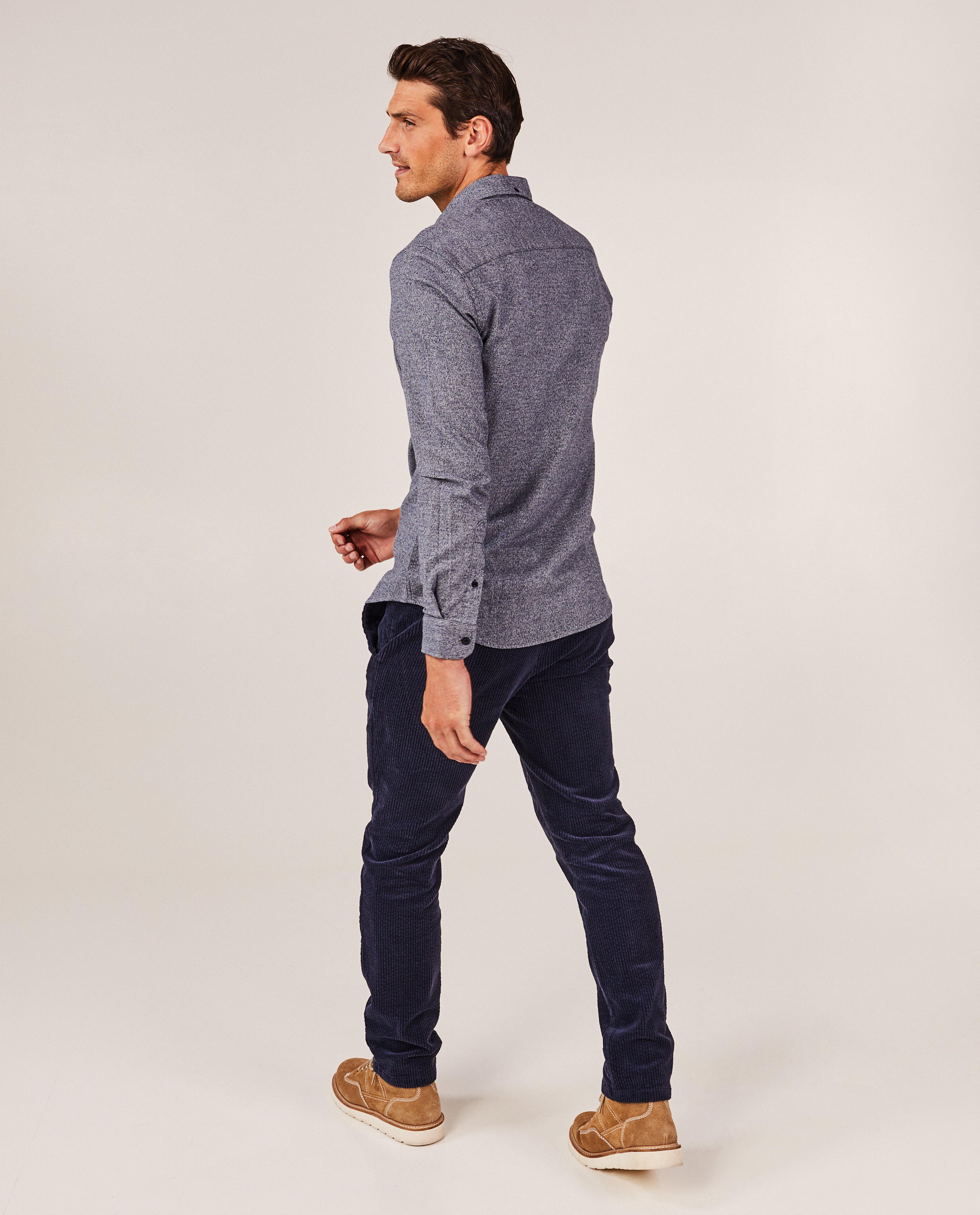 Hemden - Grijs hemd, slim fit, heren