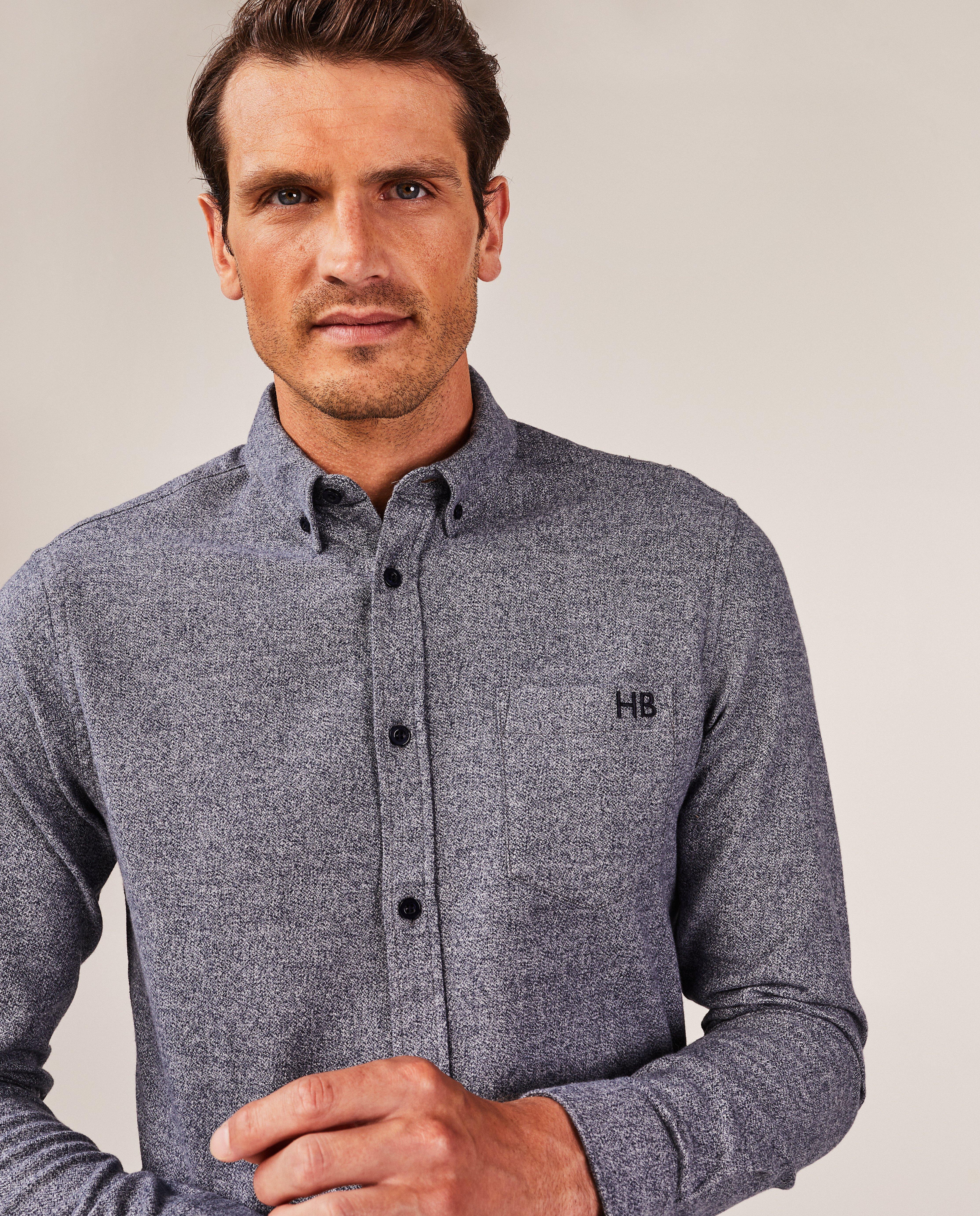 Hemden - Grijs hemd, slim fit, heren