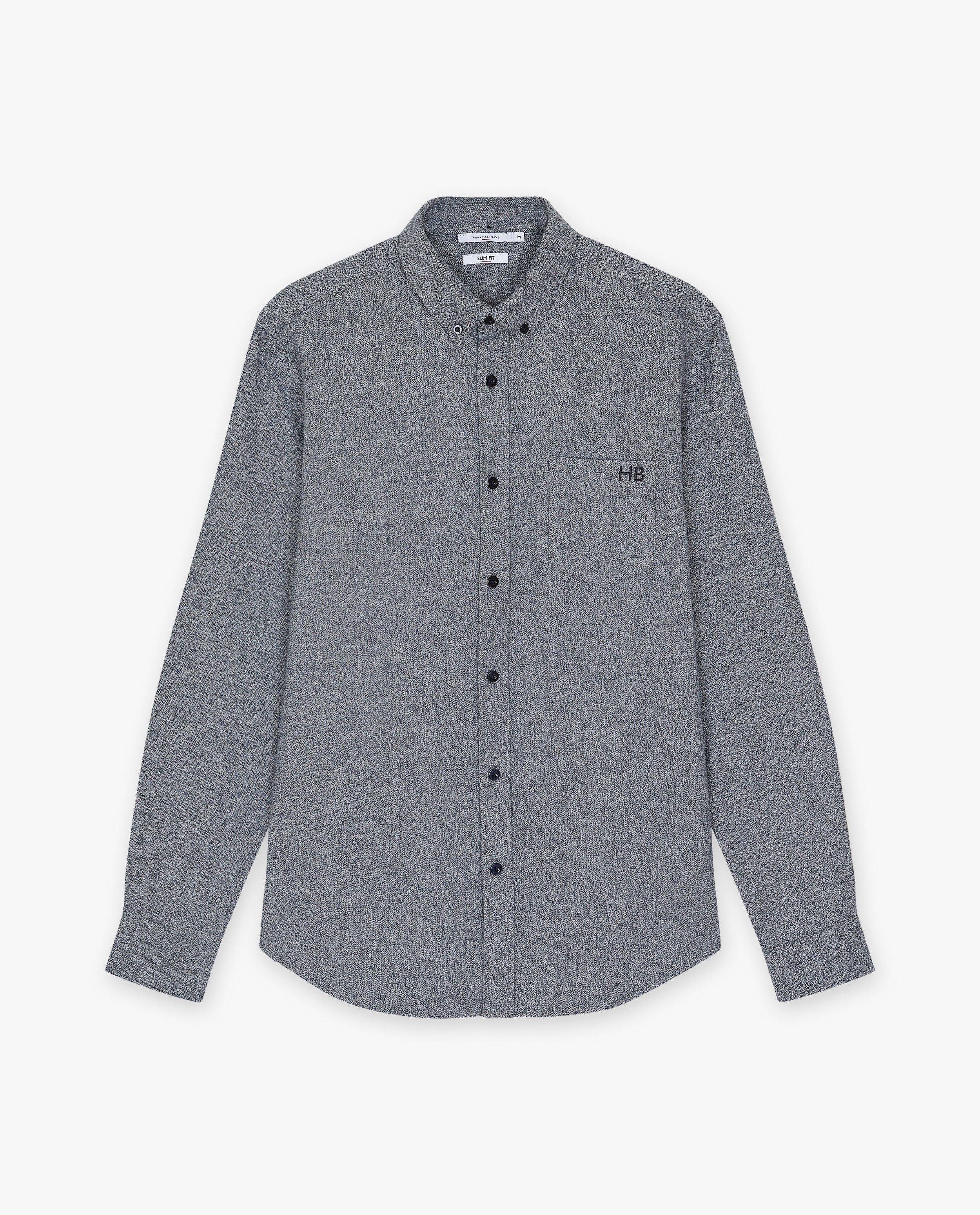 Hemden - Grijs hemd, slim fit, heren