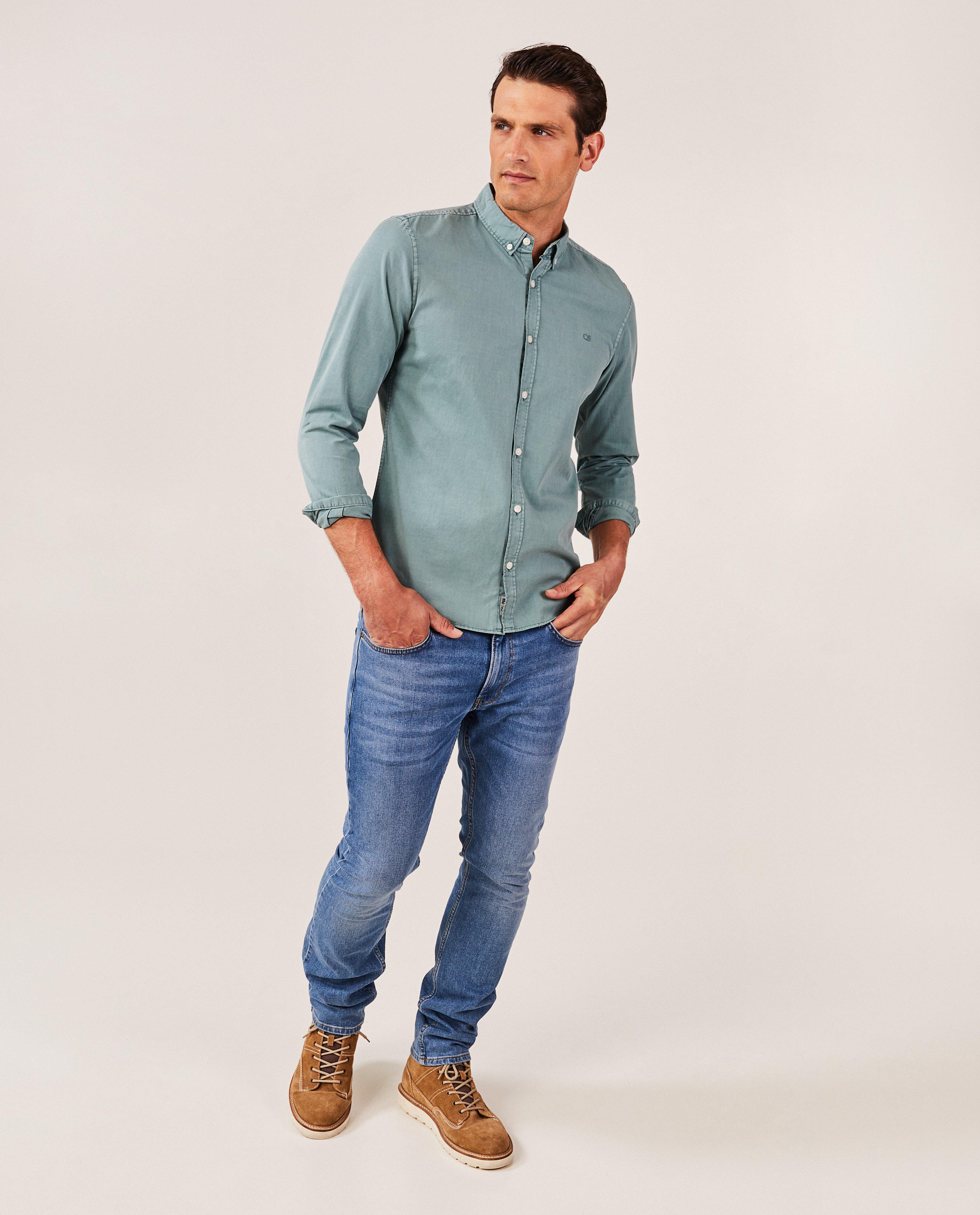 Groen hemd, slim fit - null - S. Oliver