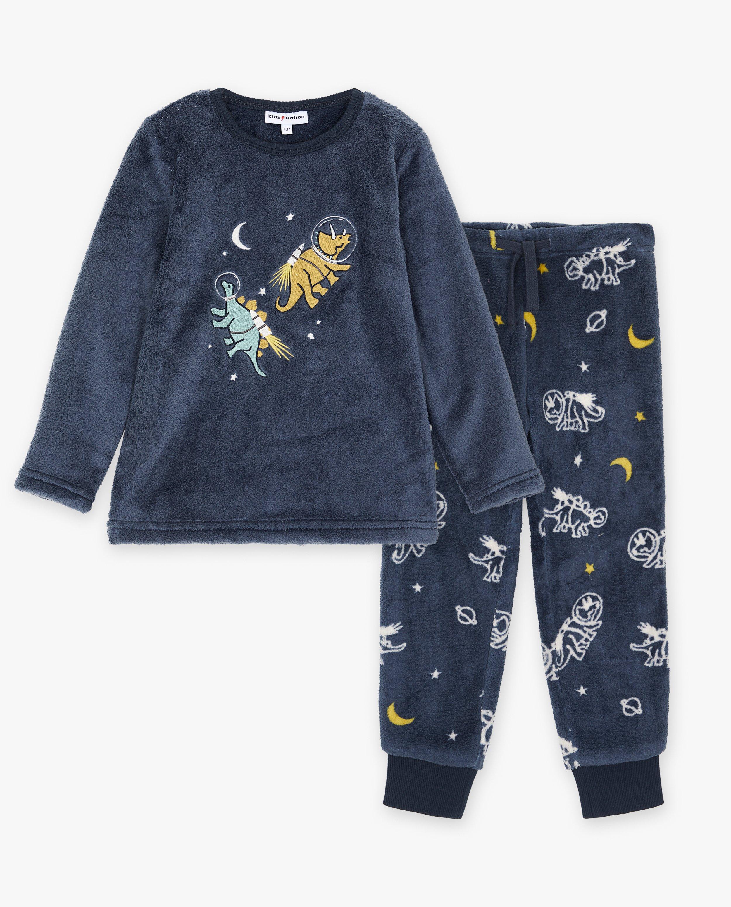 Nachtkleding - Fleece pyjama met dinoprint