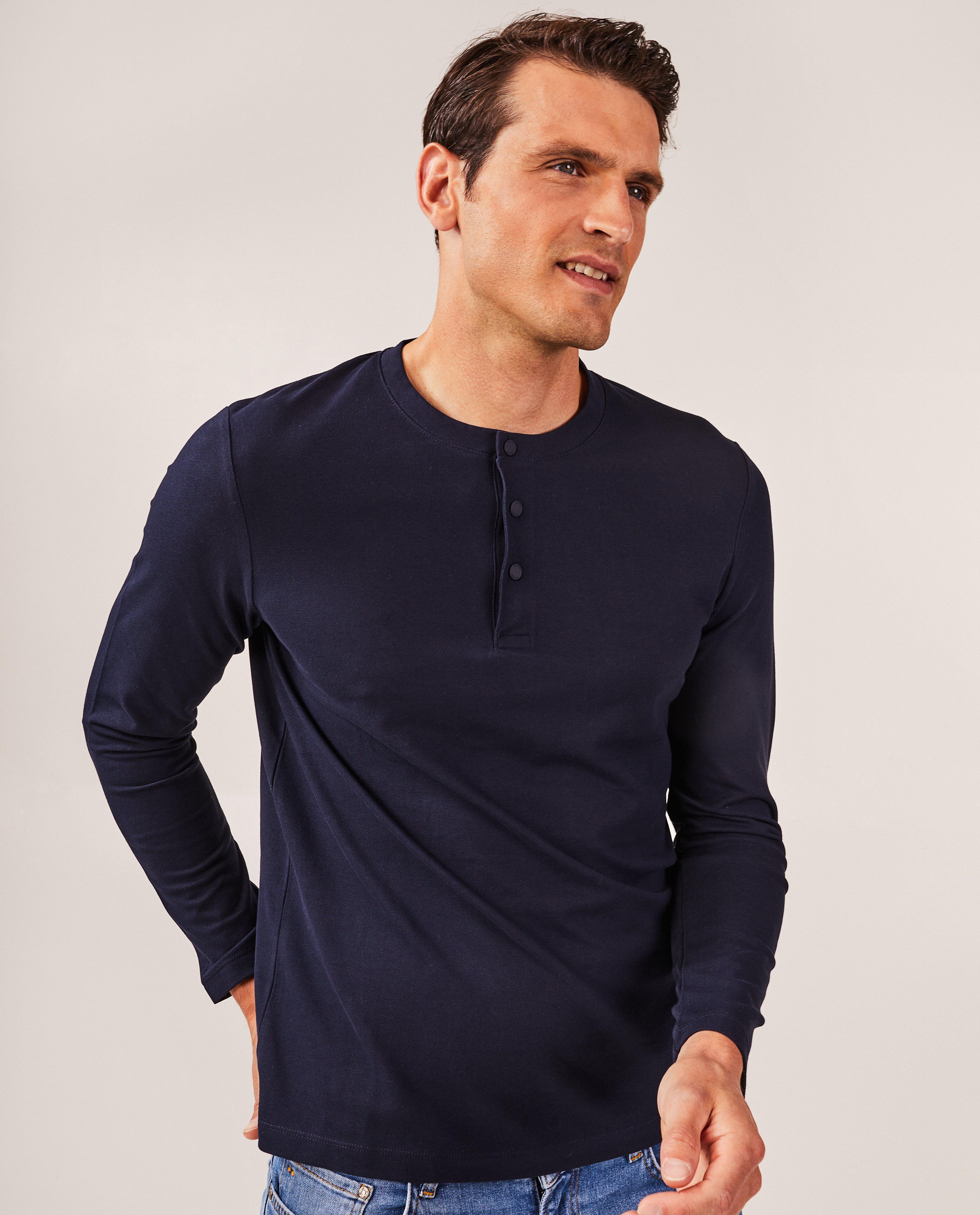 T-shirts - Longsleeve met structuur