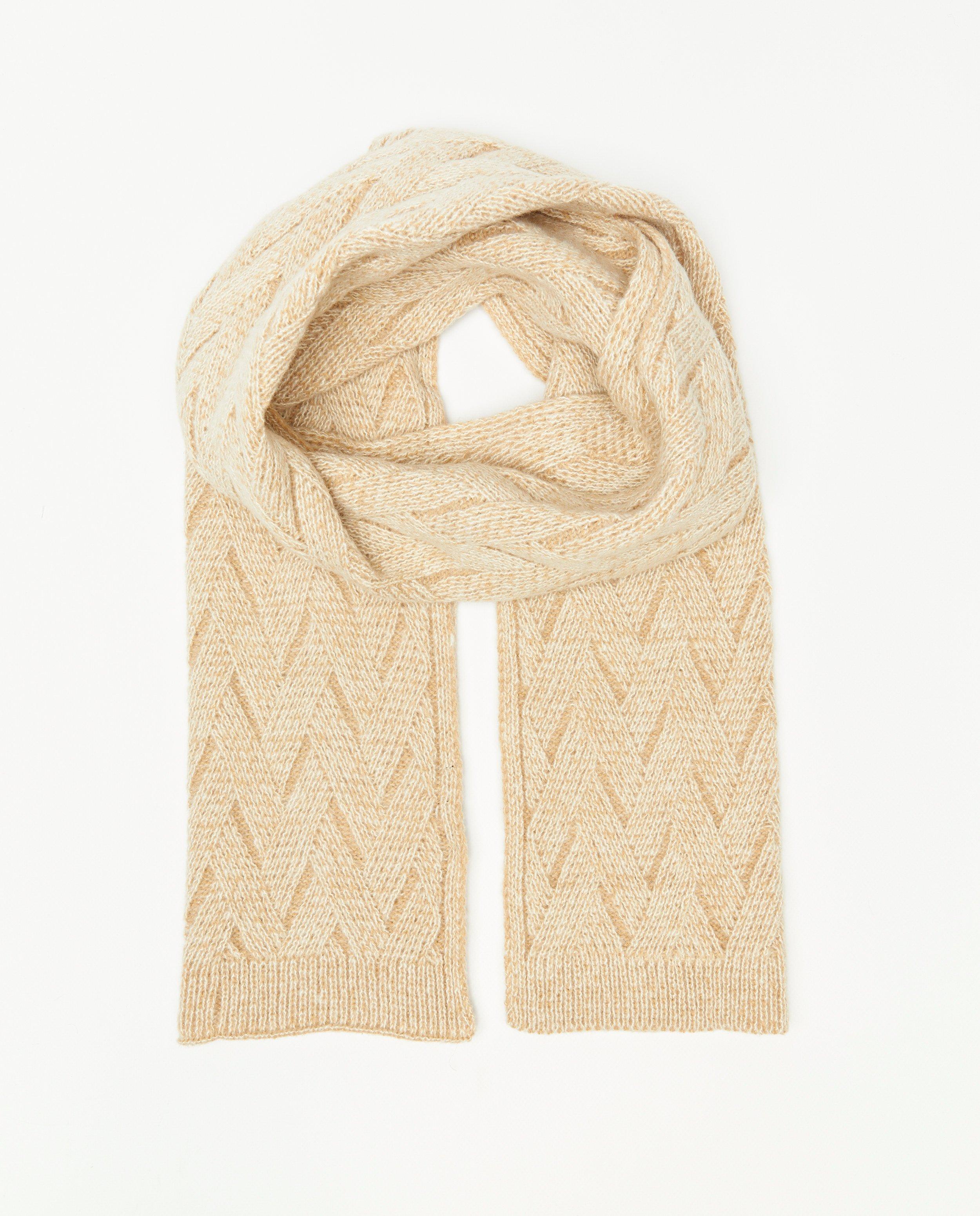 Beige sjaal met gebreid patroon - null - Sora