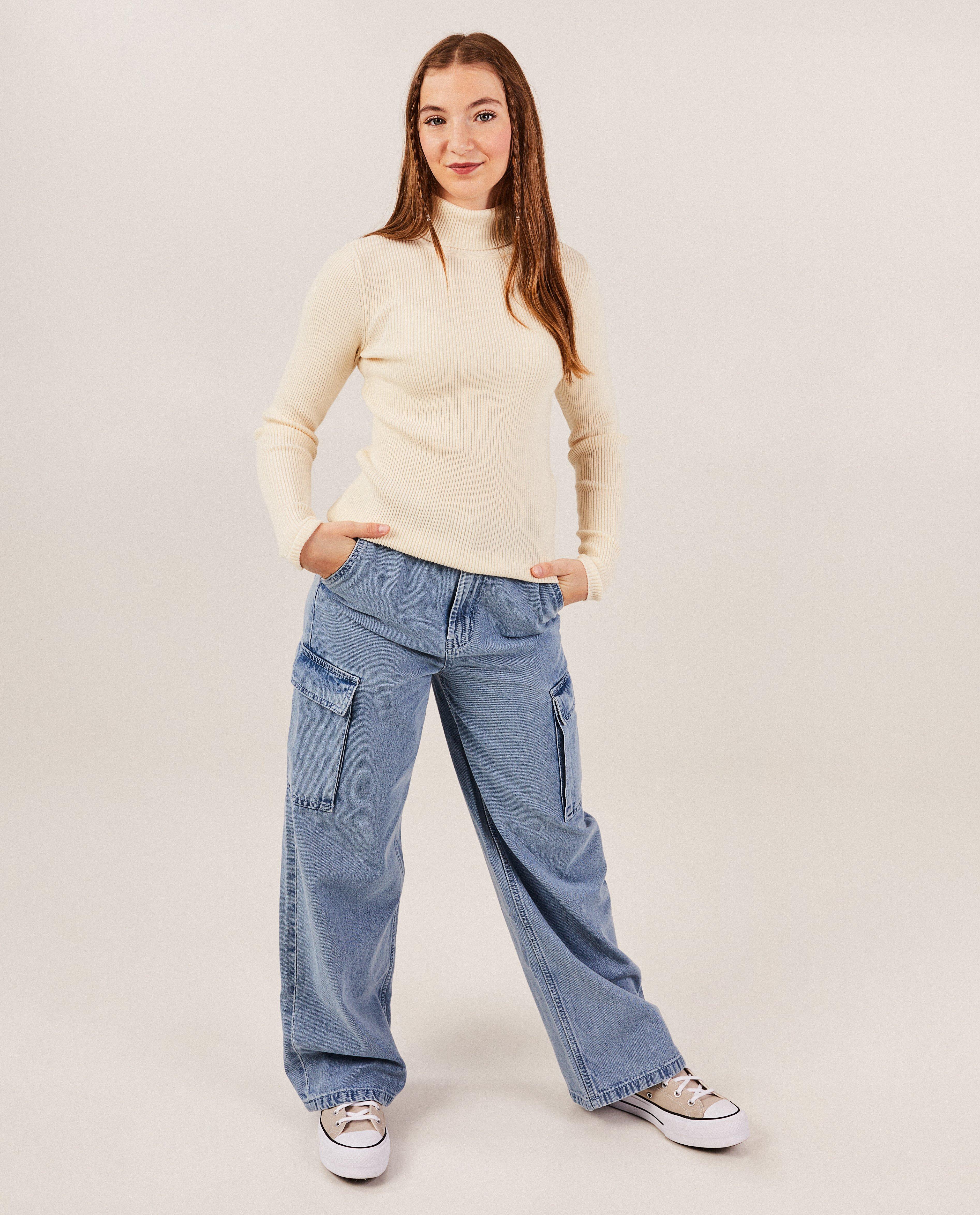 Ecru rolkraagtrui met rib - null - Groggy