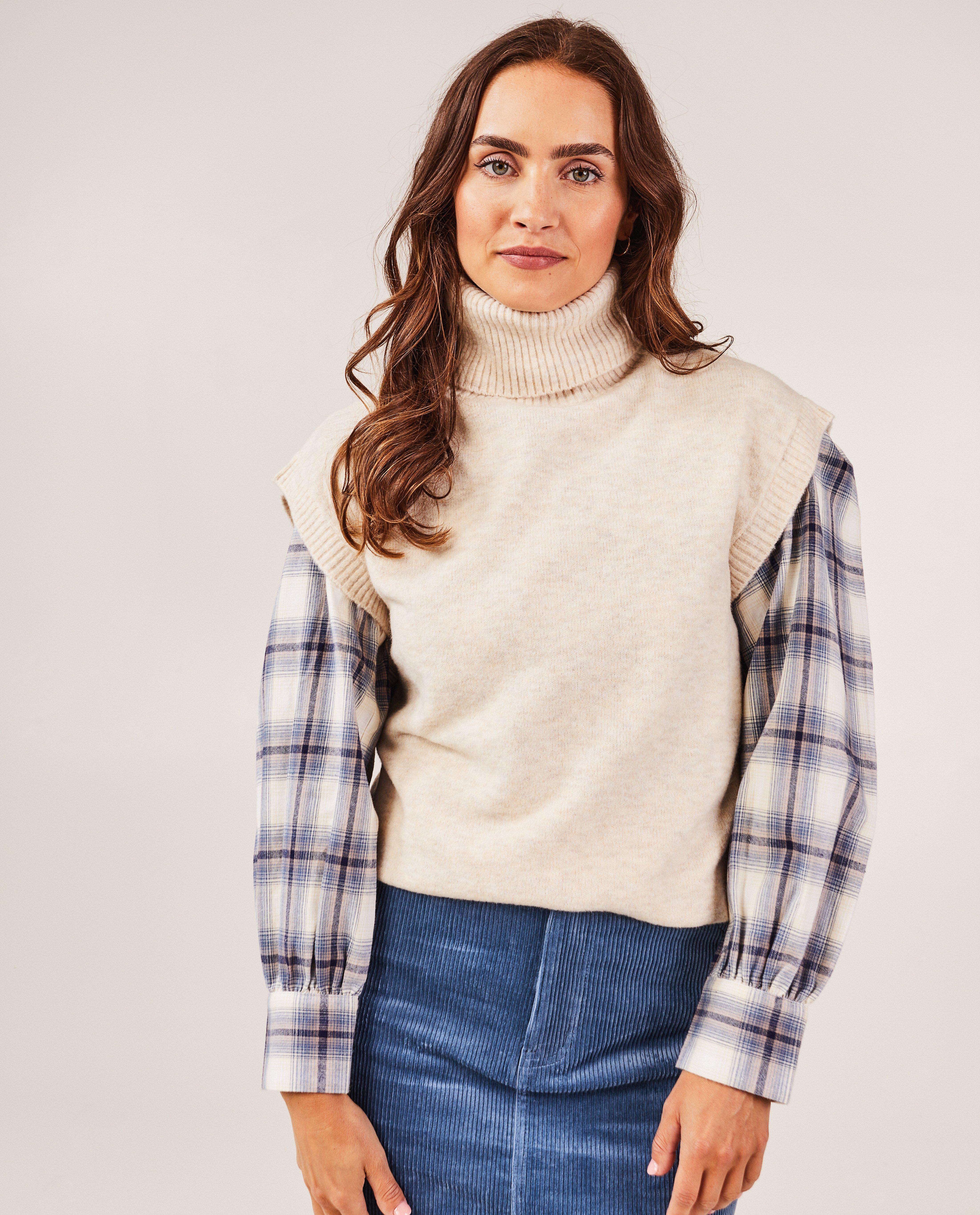 Pulls - Pull sans manches à col roulé, femmes