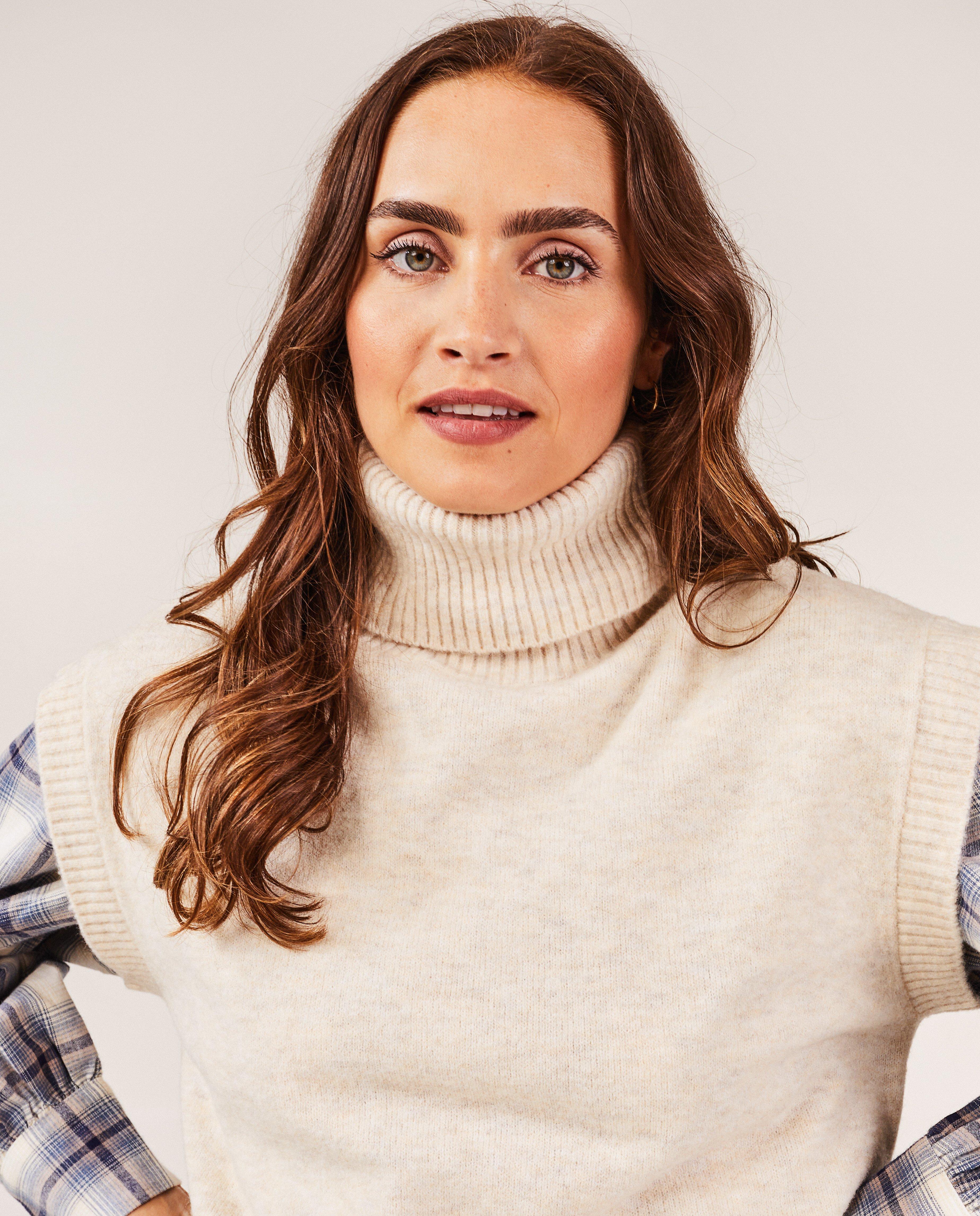 Pulls - Pull sans manches à col roulé, femmes
