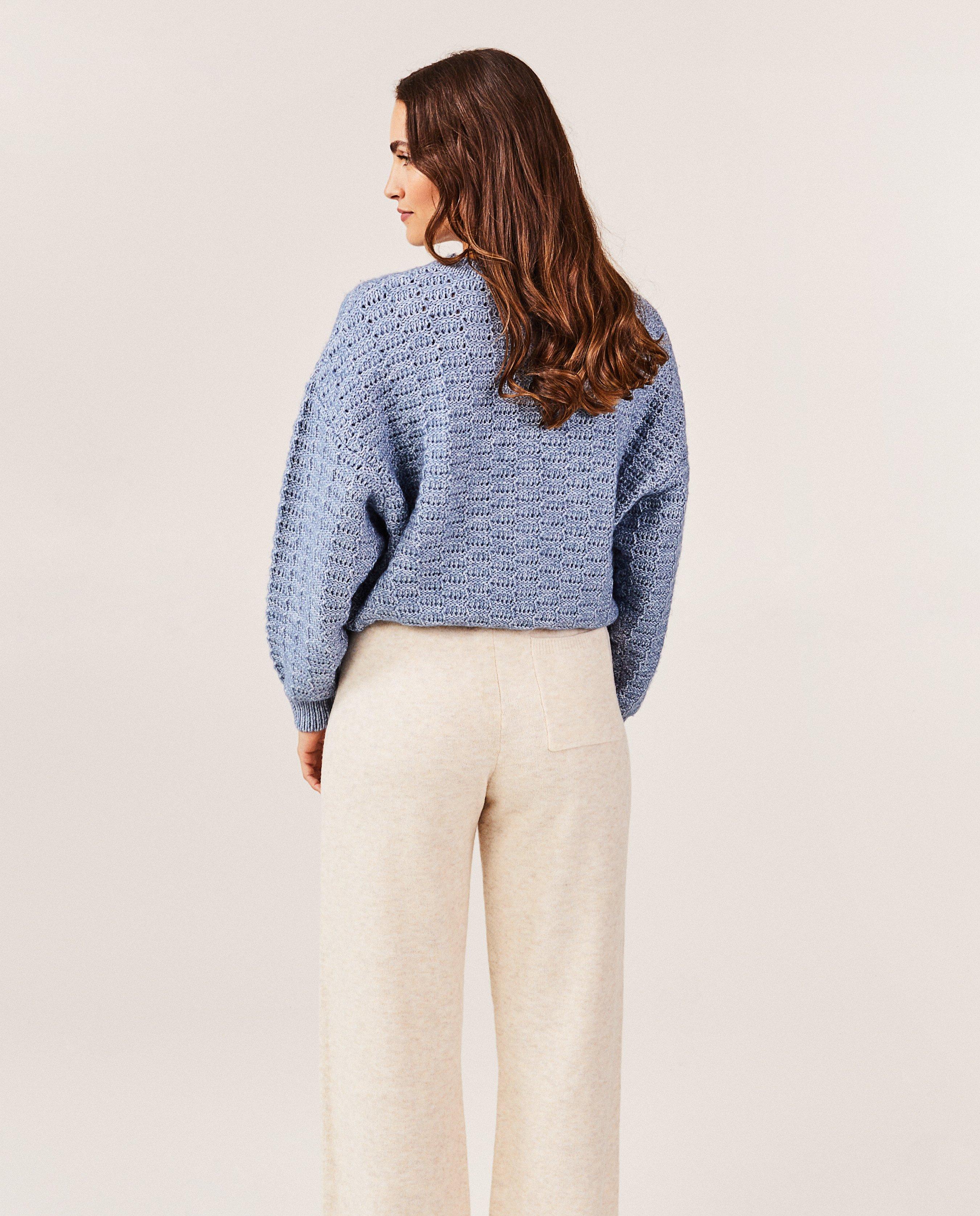 Pulls - Pull bleu à motif tricoté, femmes