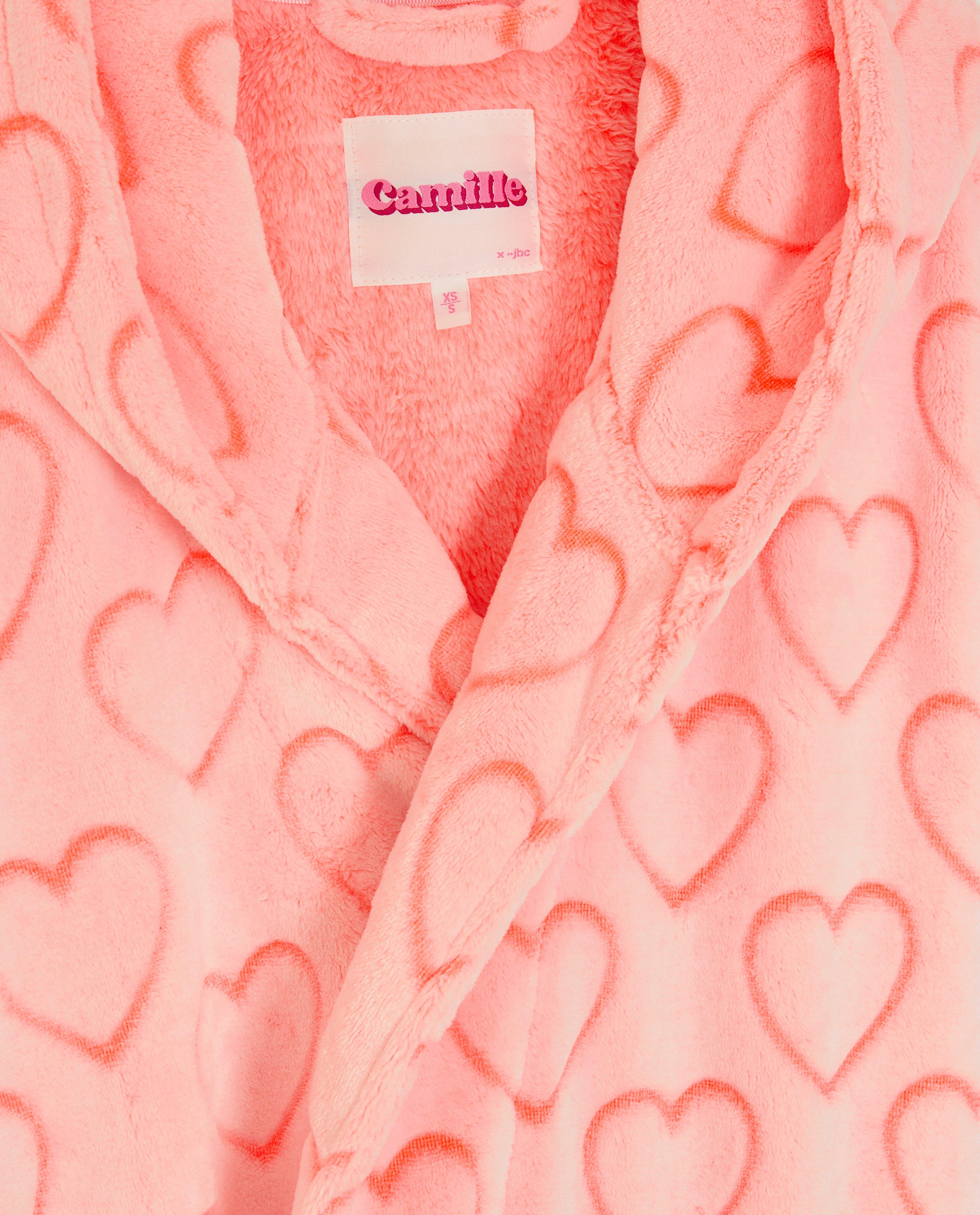 Nachtkleding - Roze badjas met hartjes, XS-XL