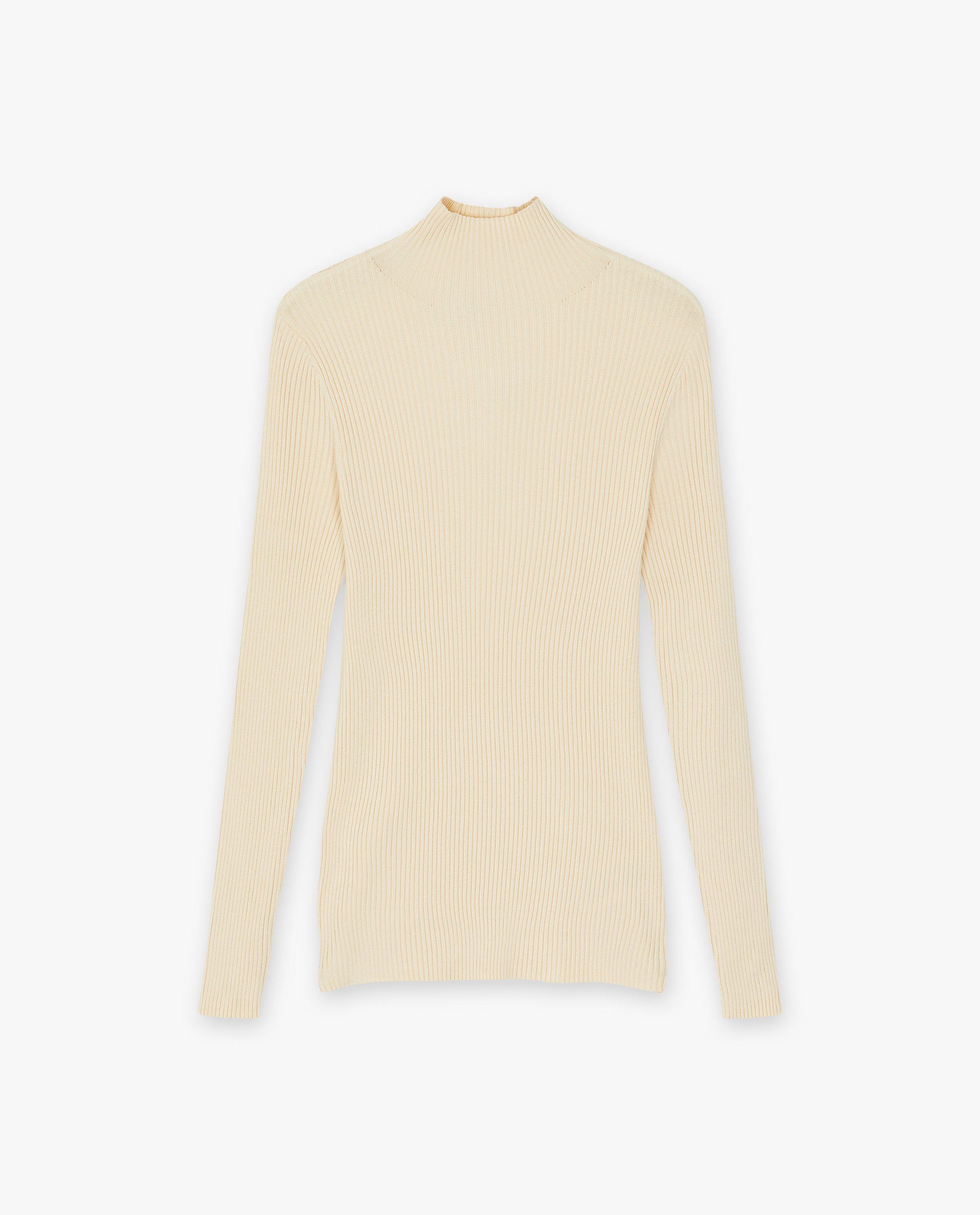 Truien - Beige longsleeve met rib, dames