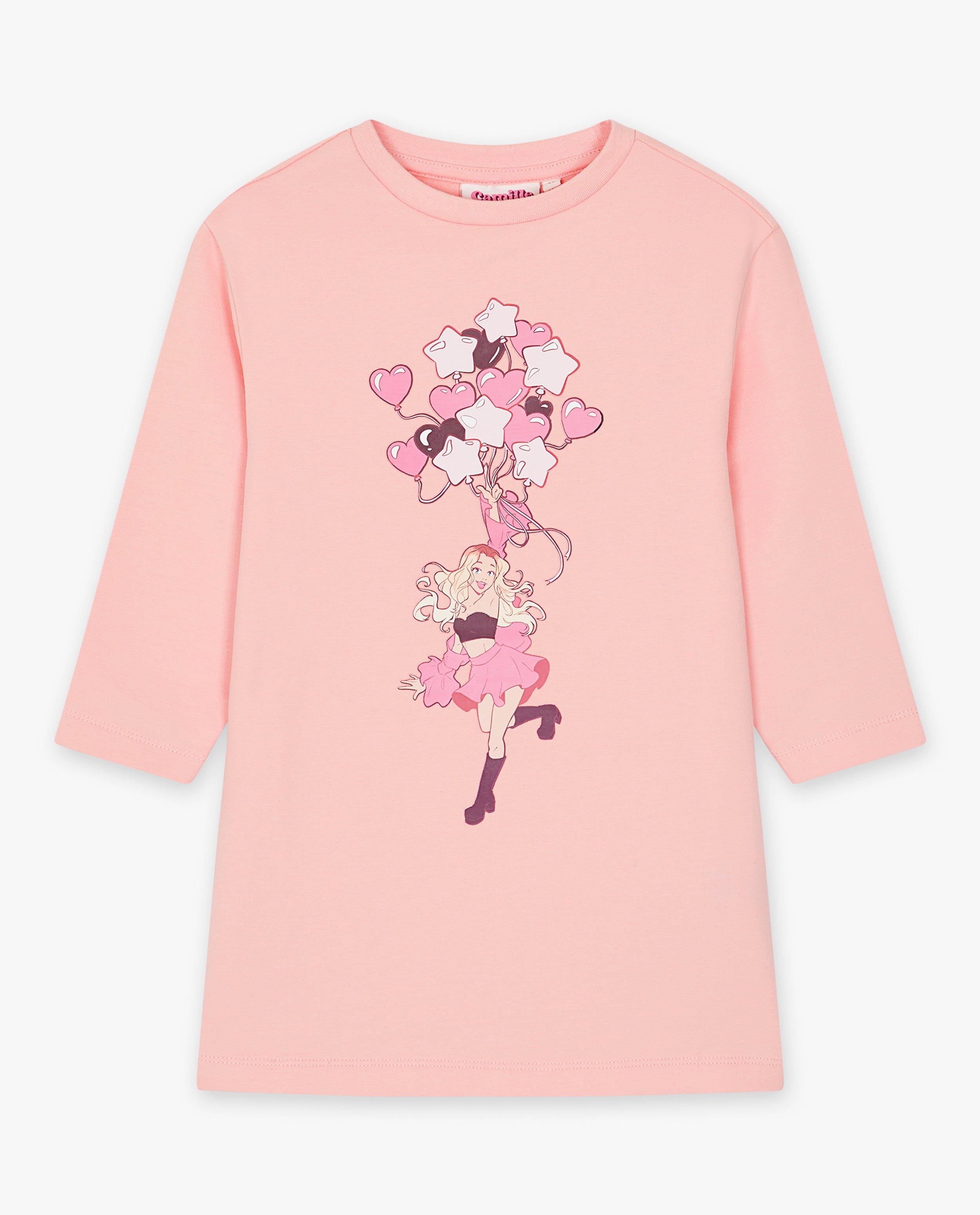 Nachtkleding - Roze nachtkleed met print, 4-14 jaar
