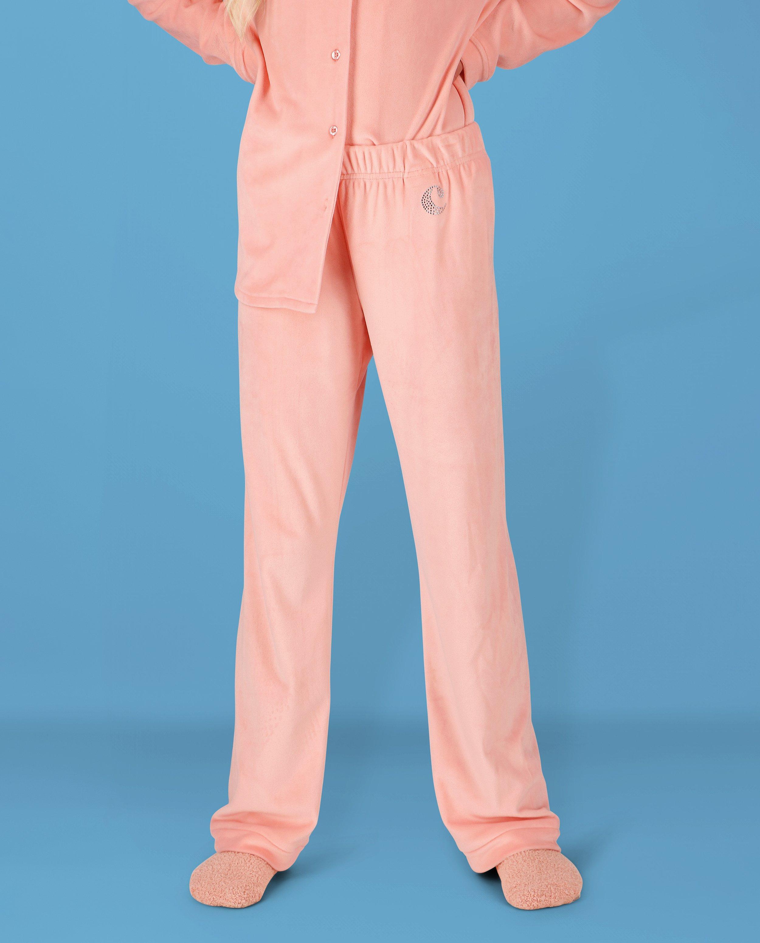 Nachtkleding - Fluwelen pyjama met strass-steentjes, 4-14 jaar