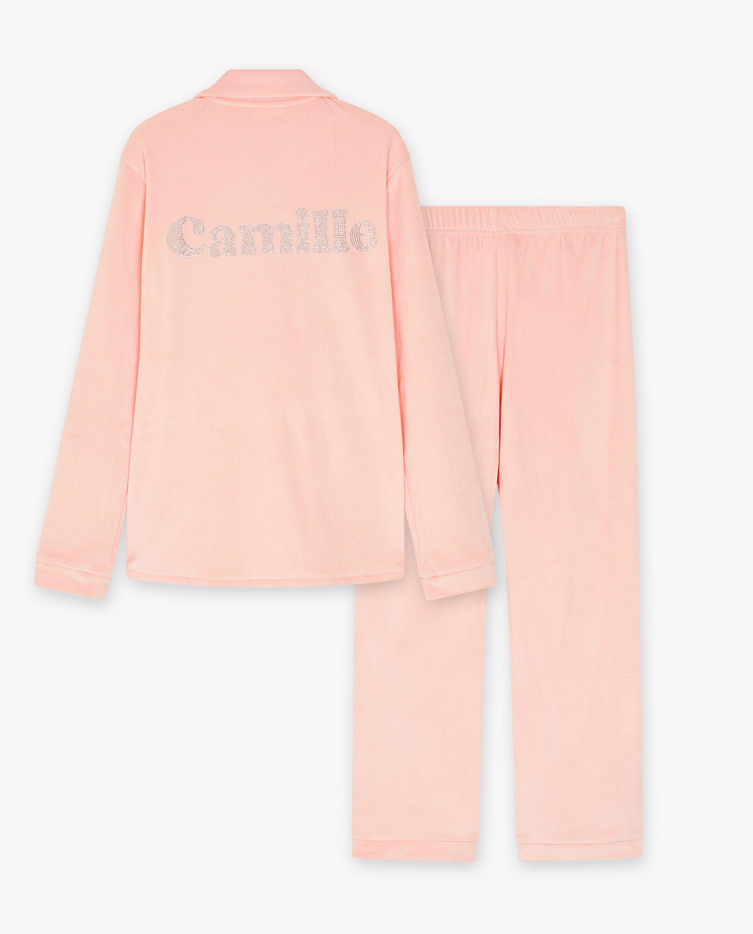 Nachtkleding - Fluwelen pyjama met strass-steentjes, 4-14 jaar