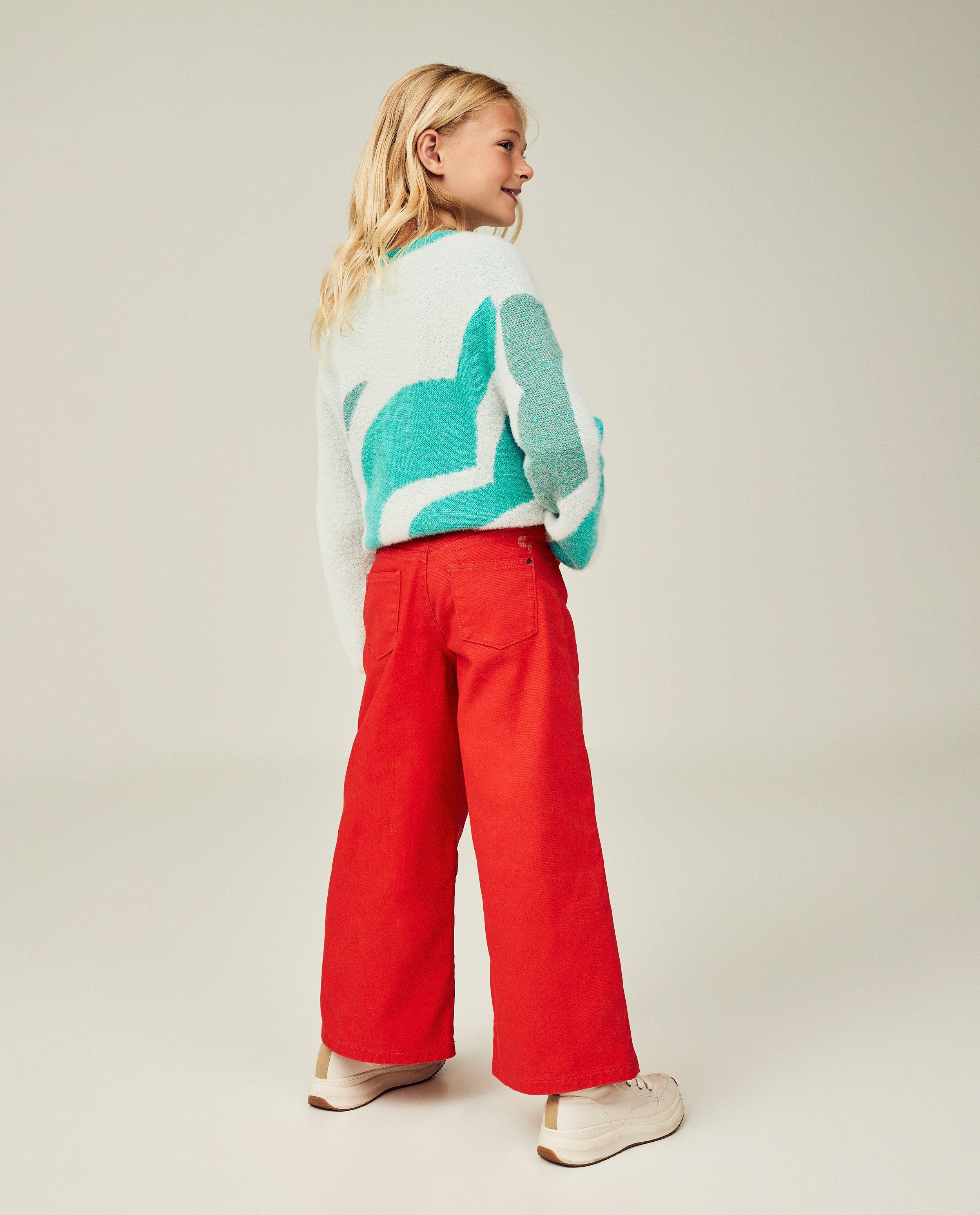 Jeans - Jeans rouge, coupe à jambes larges