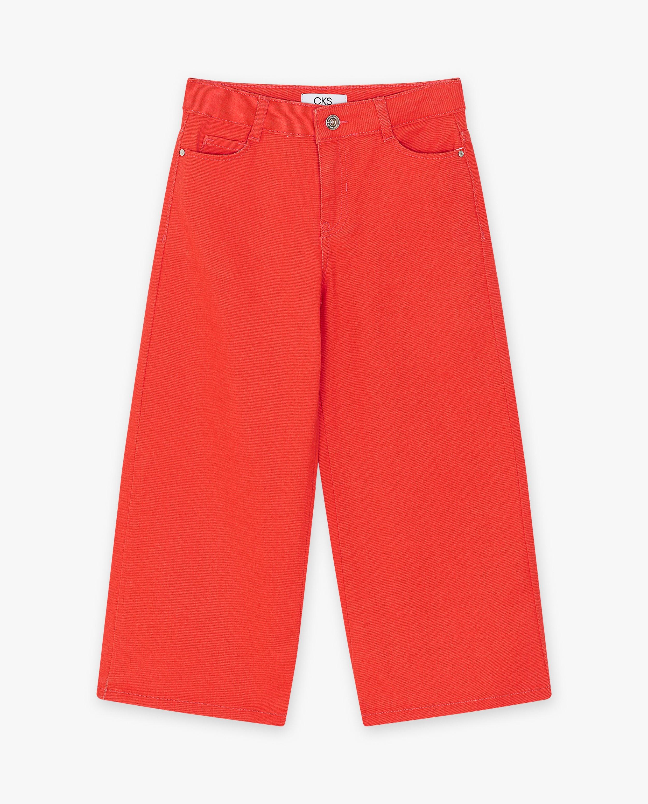 Jeans - Jeans rouge, coupe à jambes larges