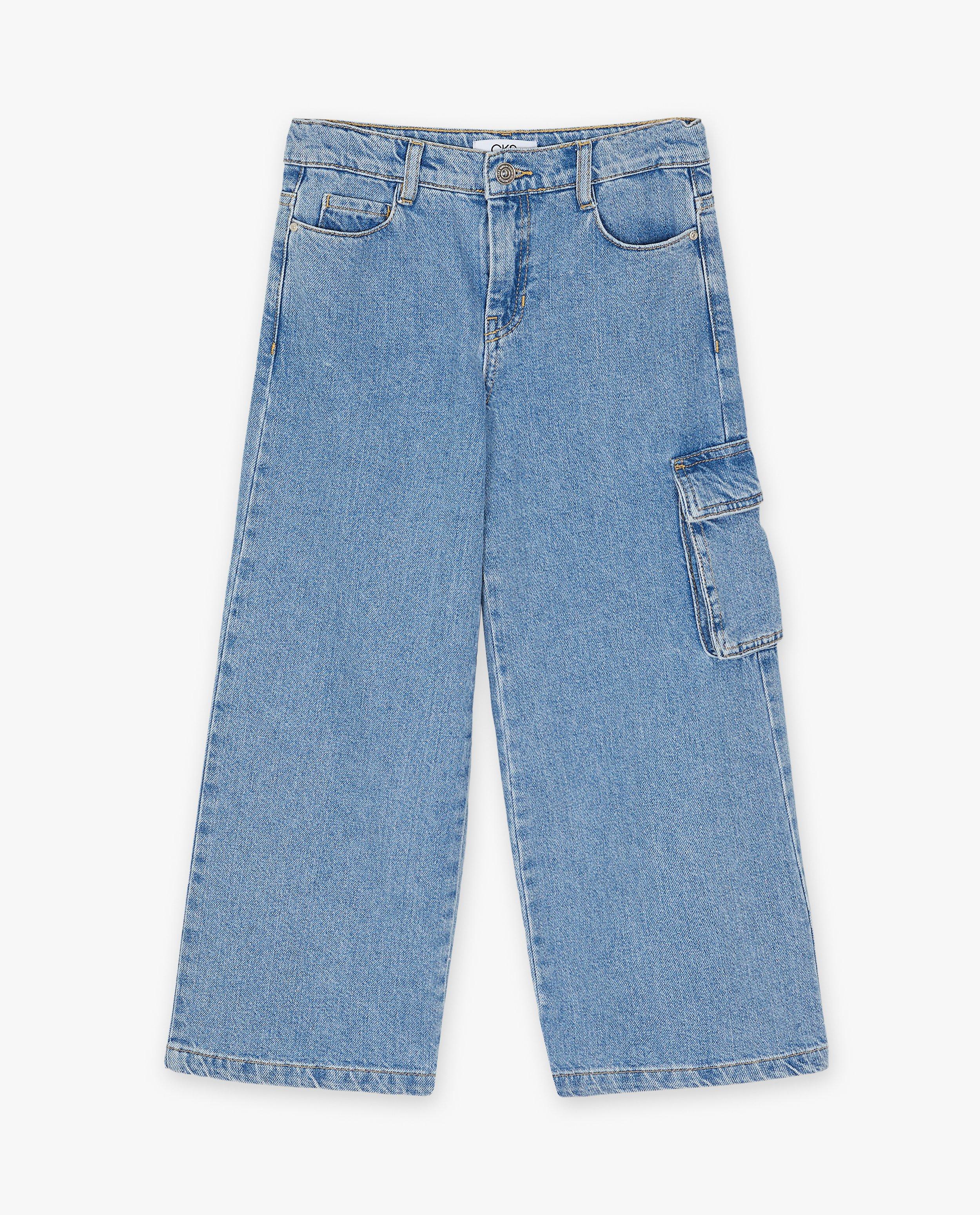 Jeans - Jeans bleu, coupe cargo
