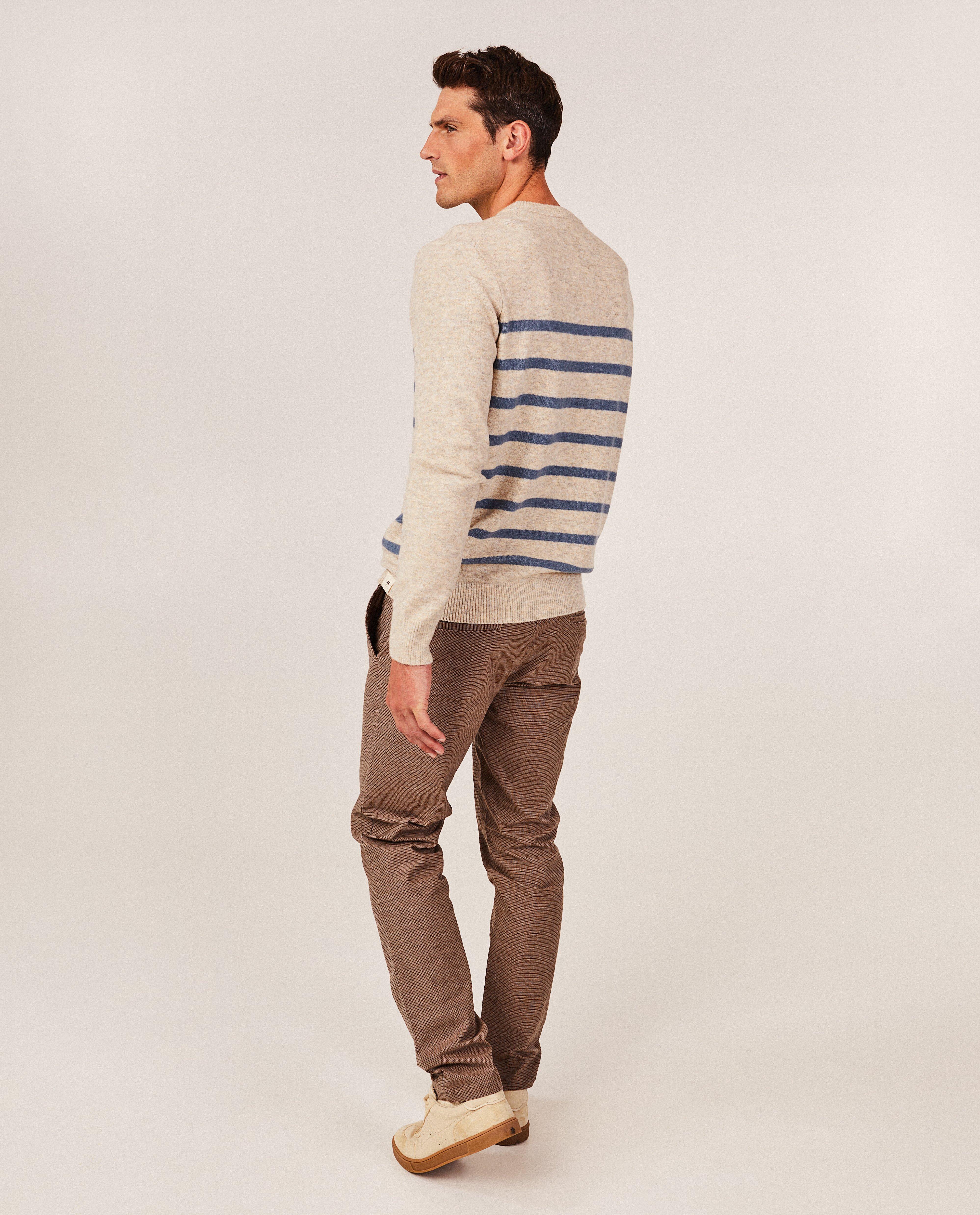 Gebreide trui met strepen, heren - Product Detail - lichtbruin - afbeelding nummer 3