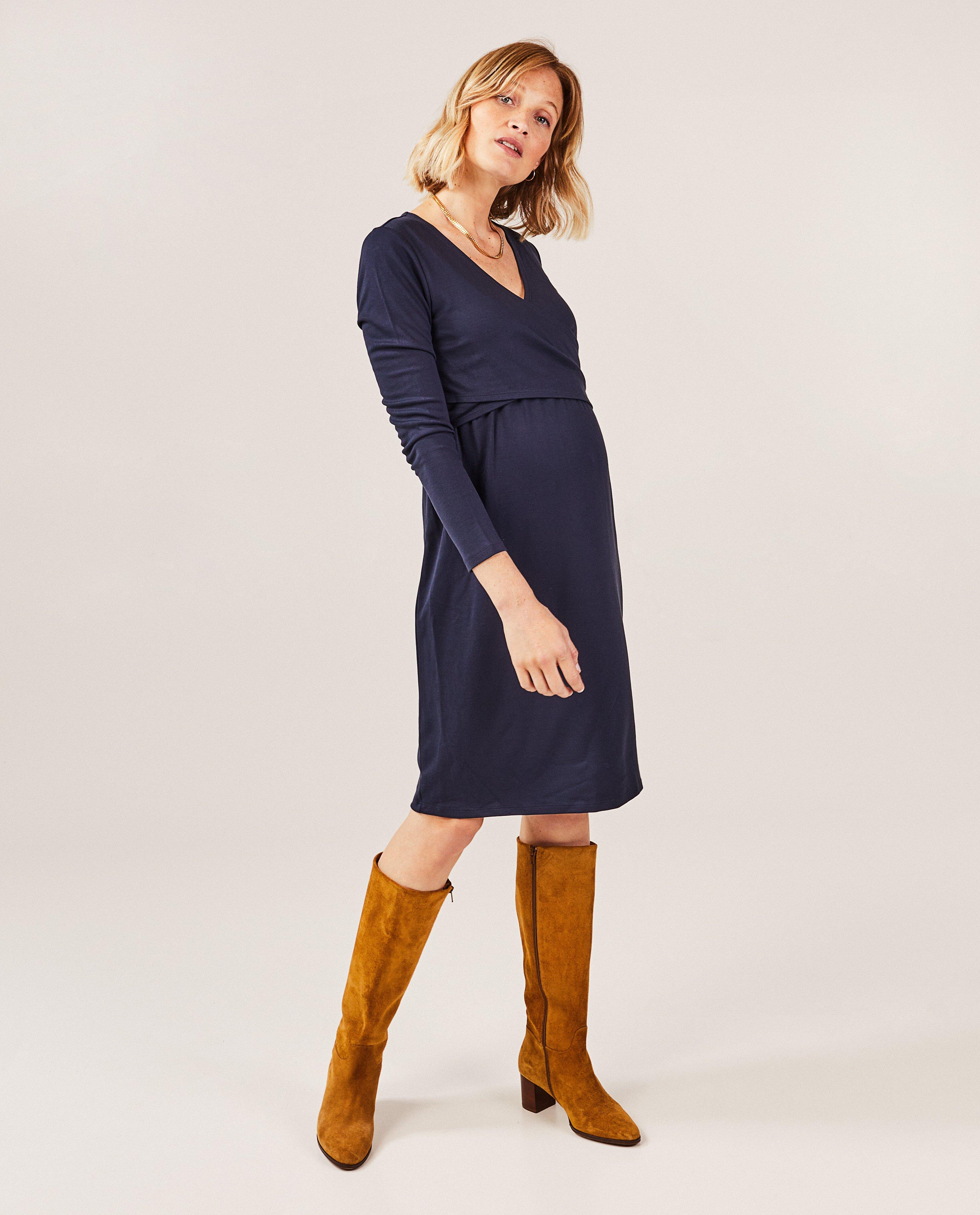 Jurk met wikkelkraag - null - Atelier Maman