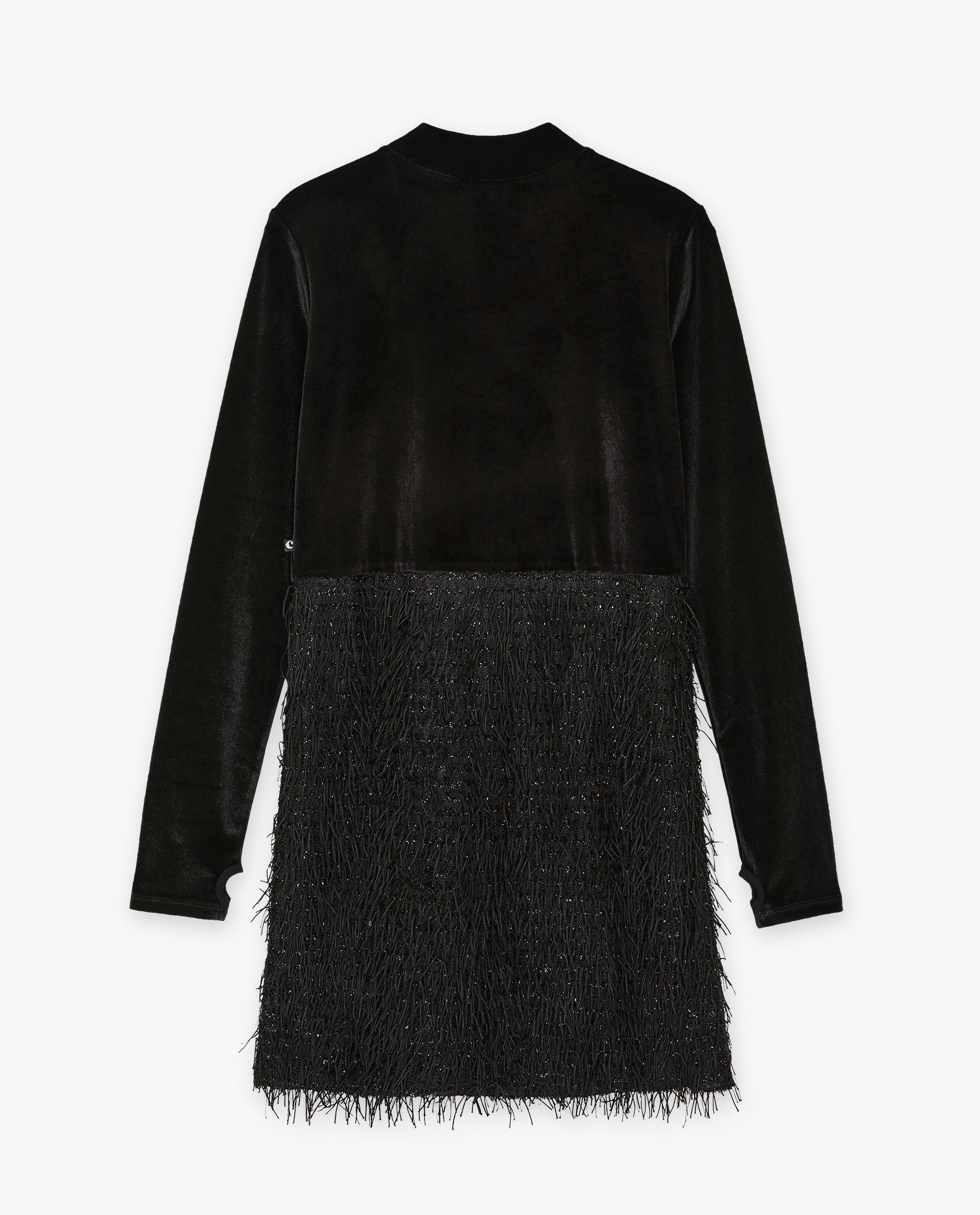 Kleedjes - Fluwelen jurk met franjes, XS-XL