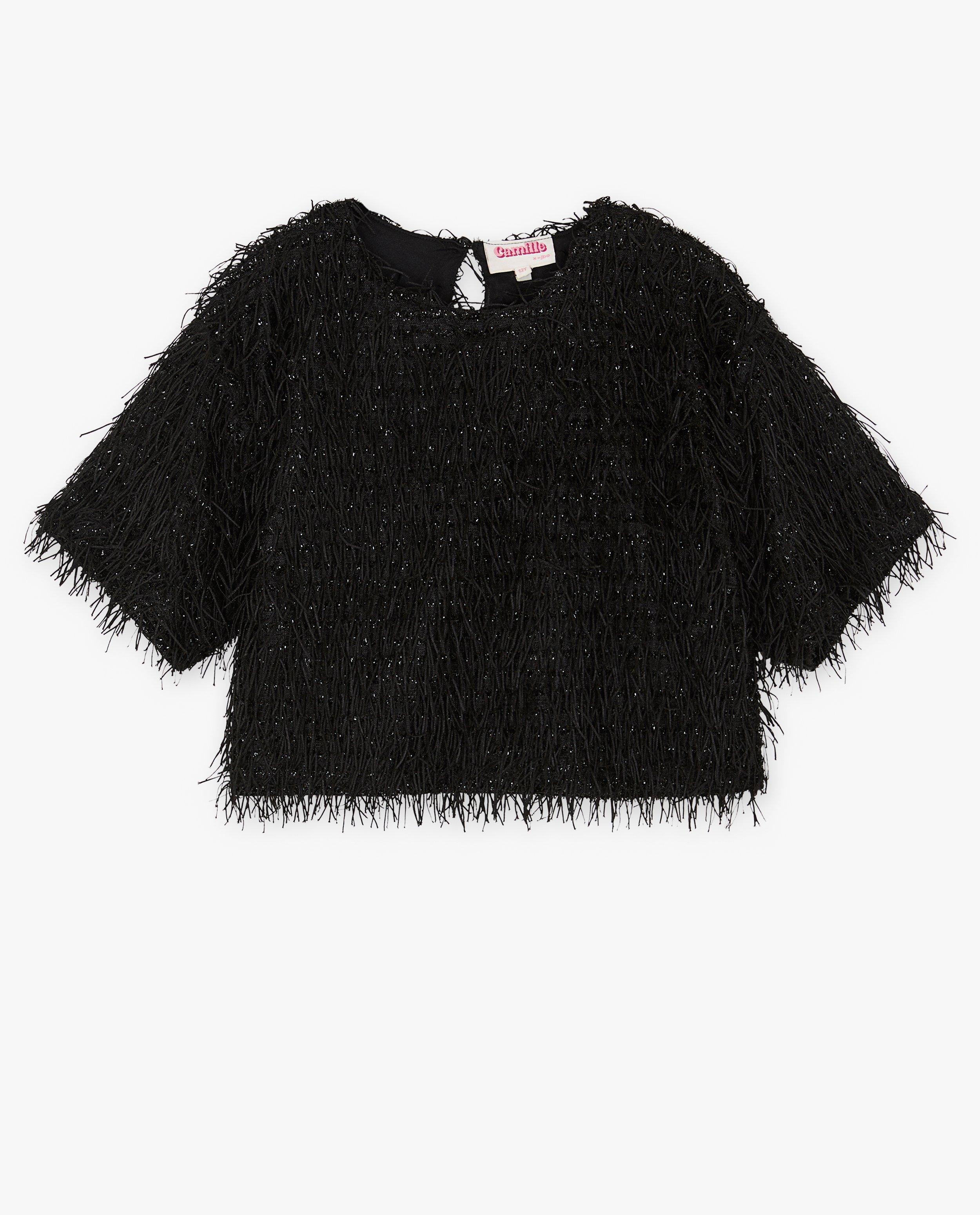 T-shirts - T-shirt met franjes, cropped fit, 4-14 jaar