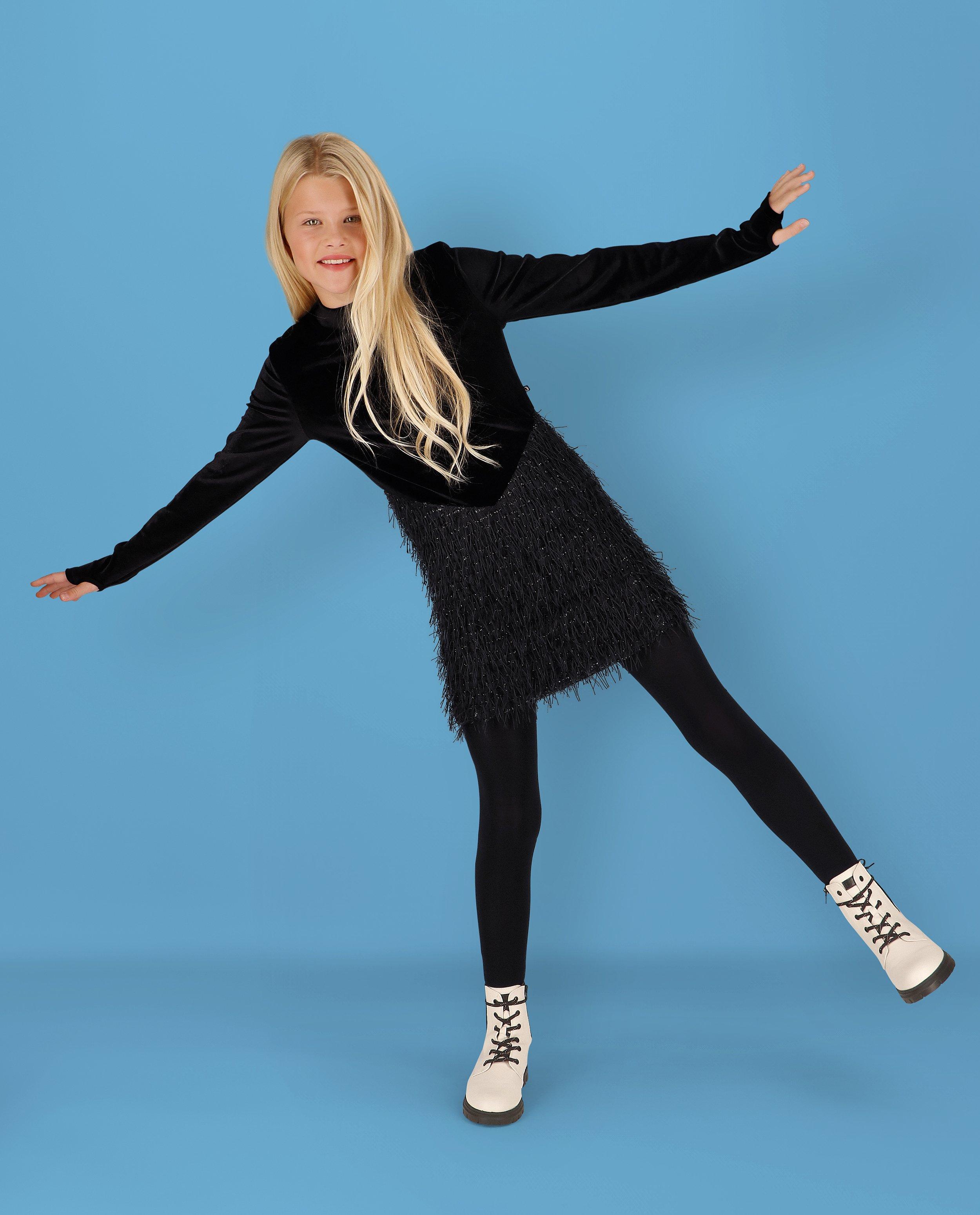 Robes - Robe en velours avec des franges, 4-14 ans