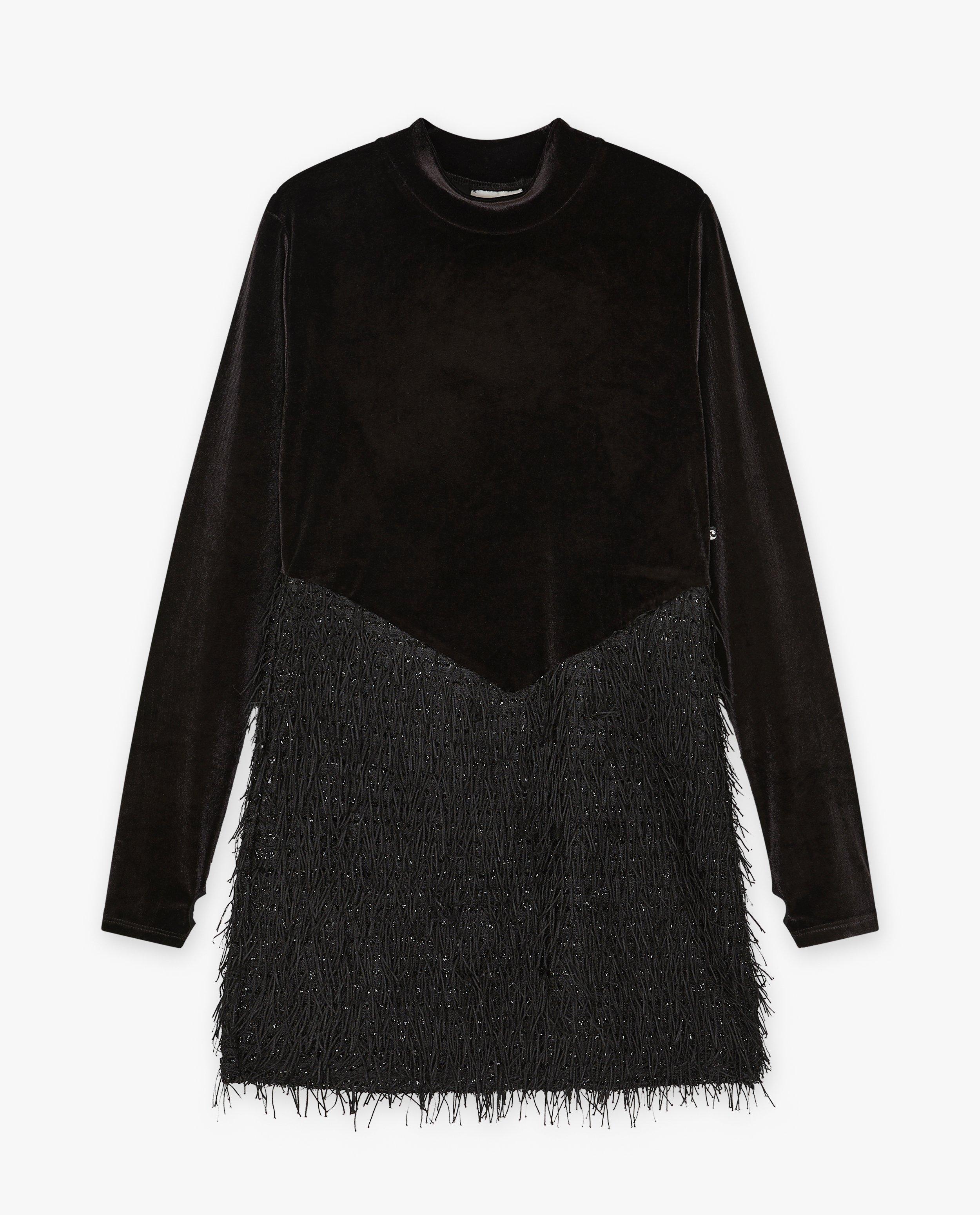 Metallic Franjes Pailletten Top Goud