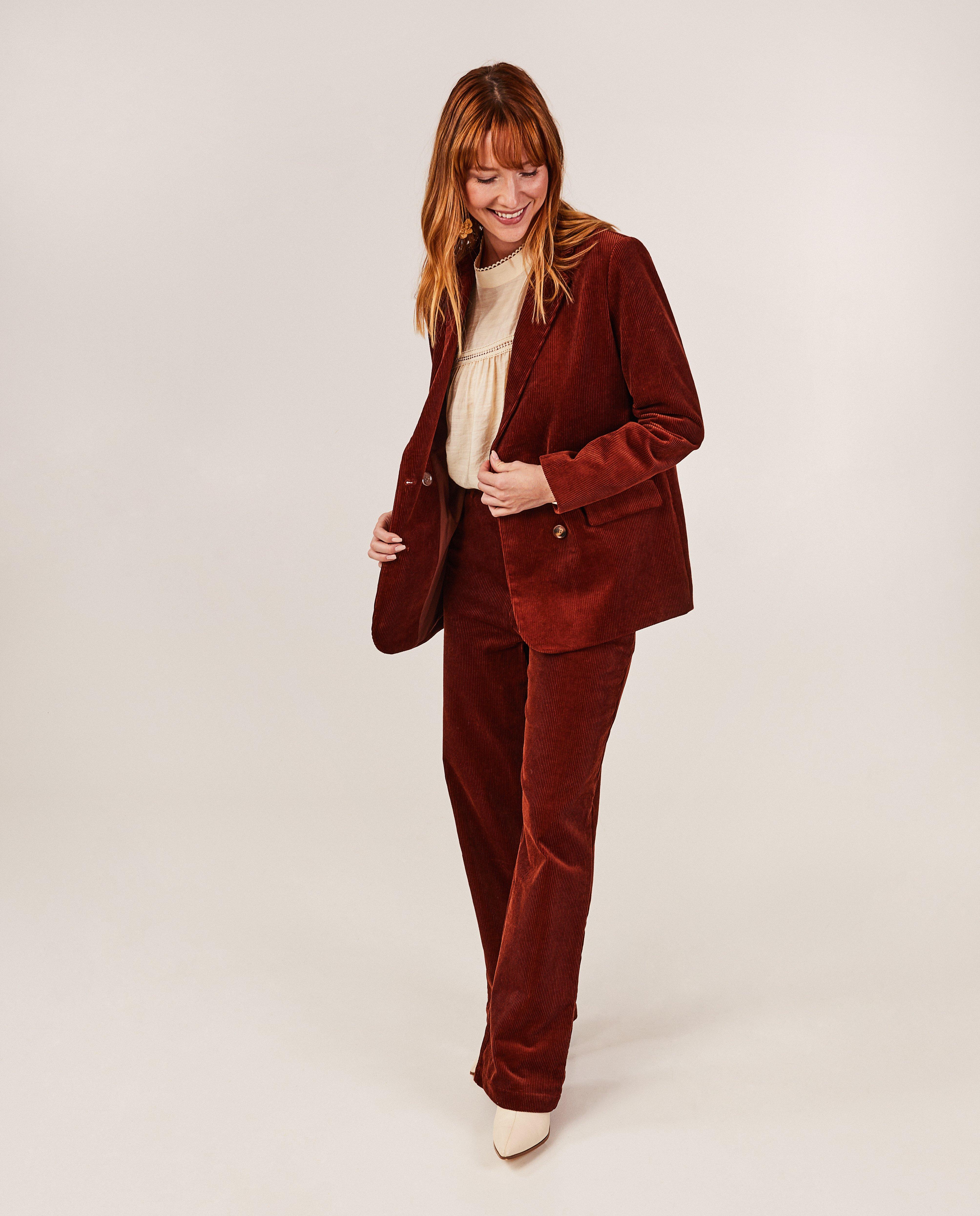 Kostuumvest van ribfluweel - Dina Tersago