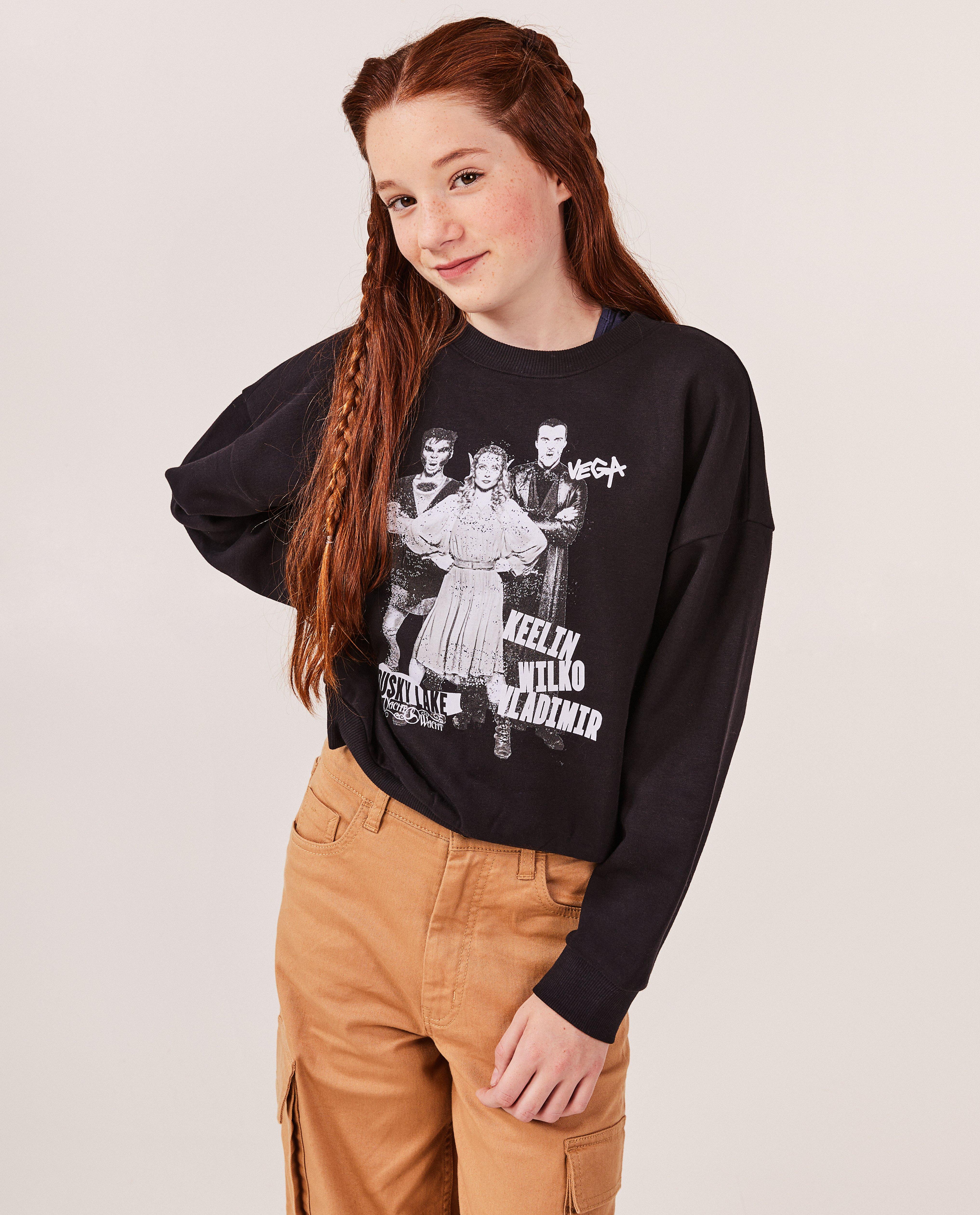 Zwarte sweater met online print