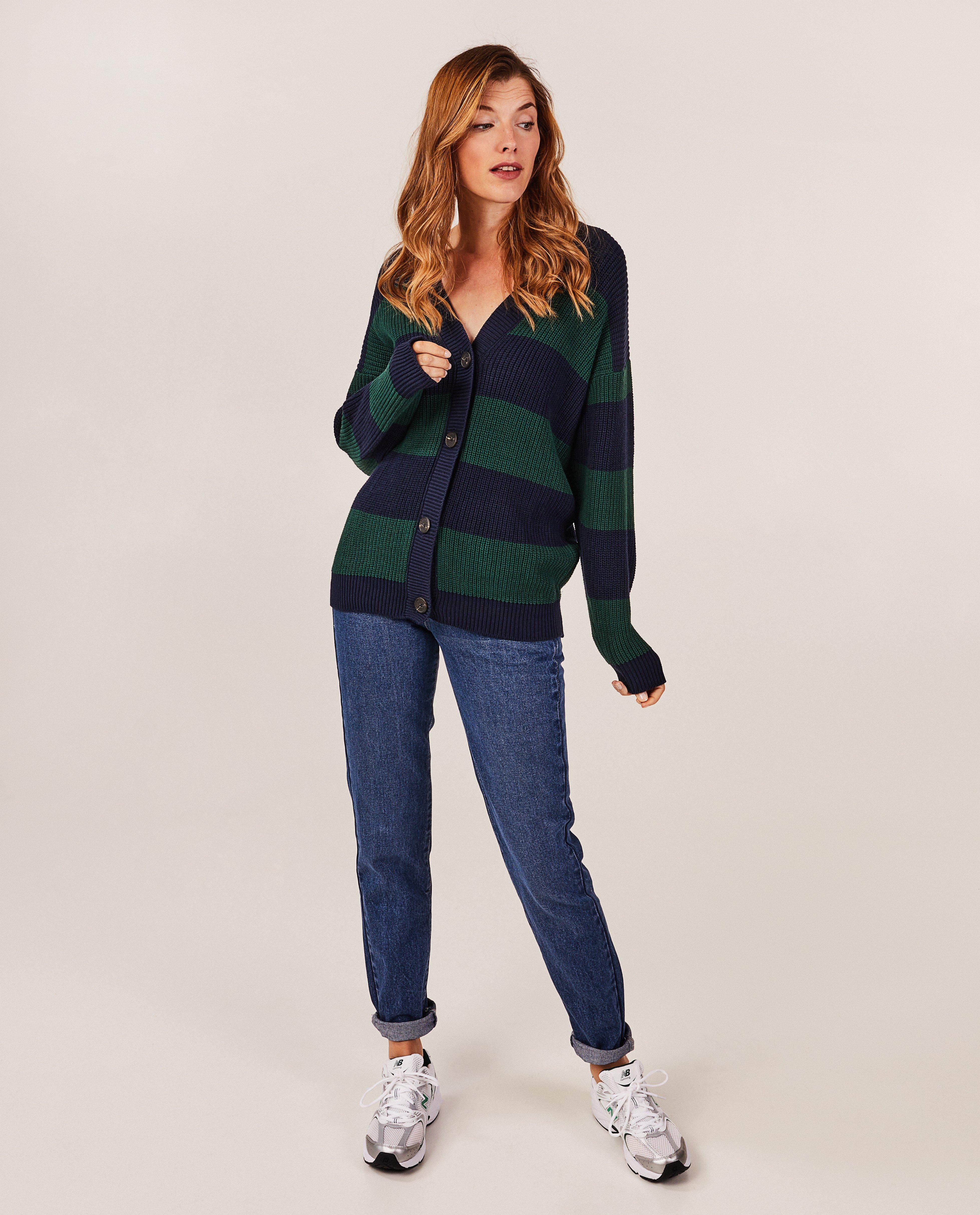 Cardigan en tricot rayé - null - OVS