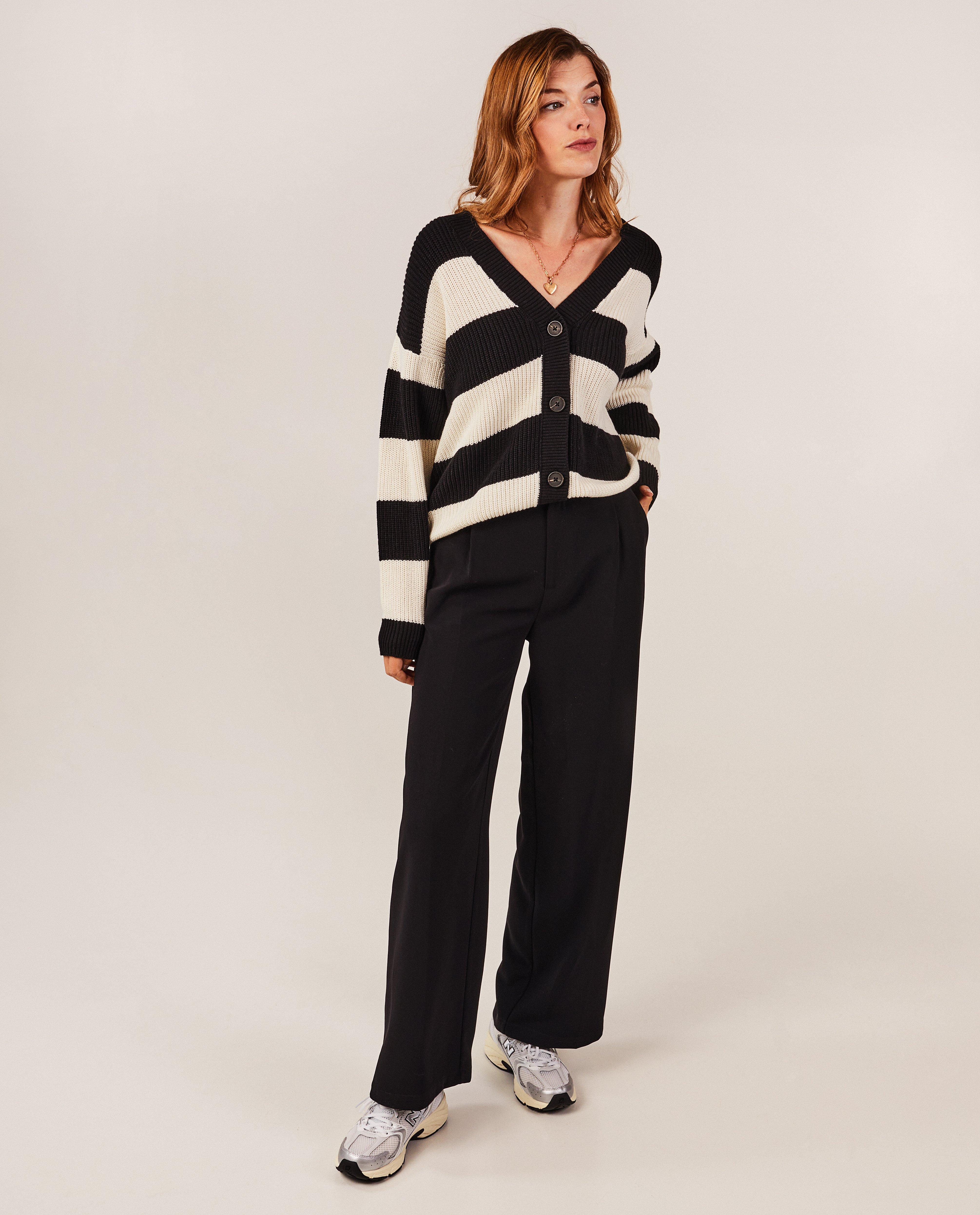 Cardigan en tricot rayé - null - OVS