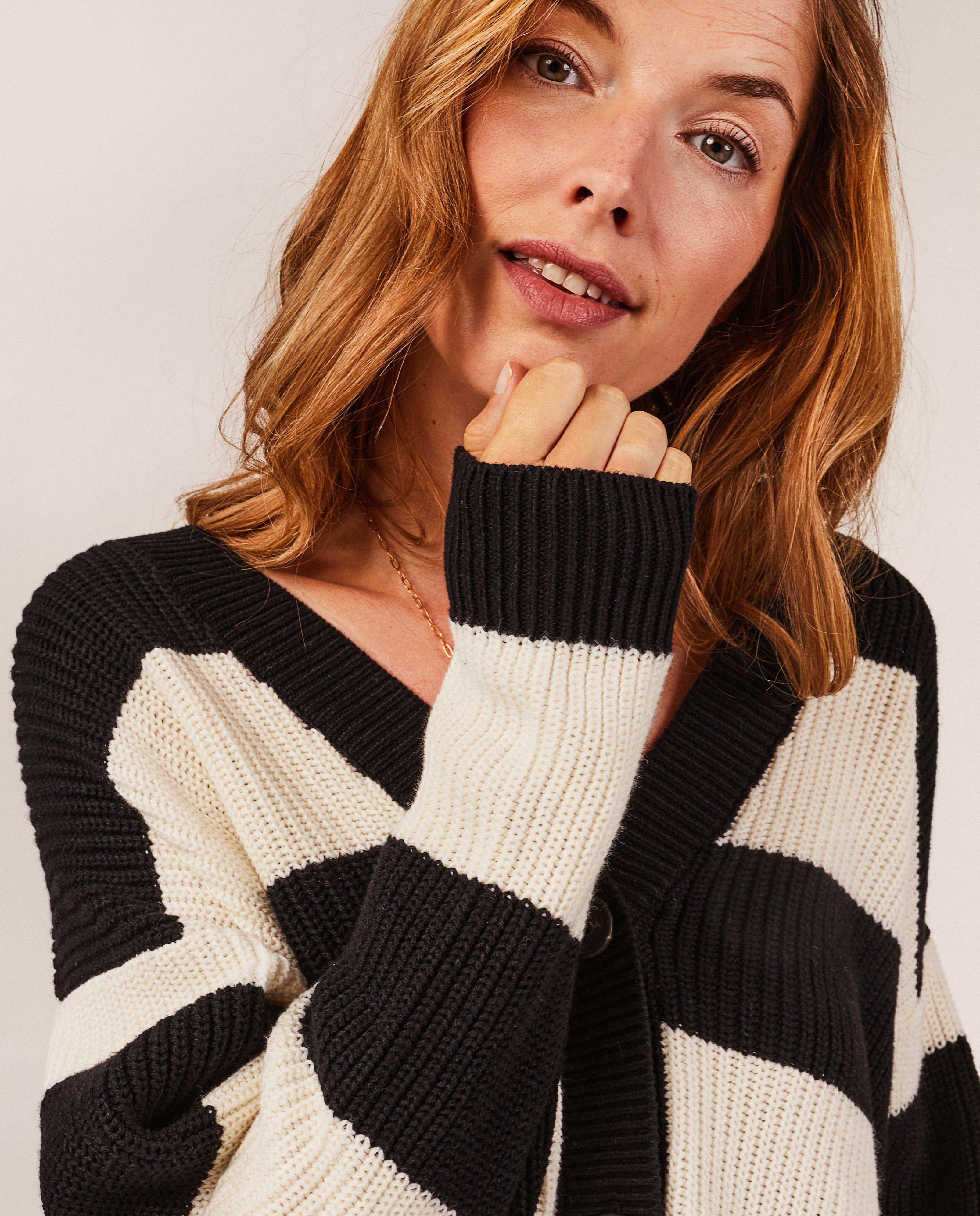 Cardigans - Cardigan en tricot rayé