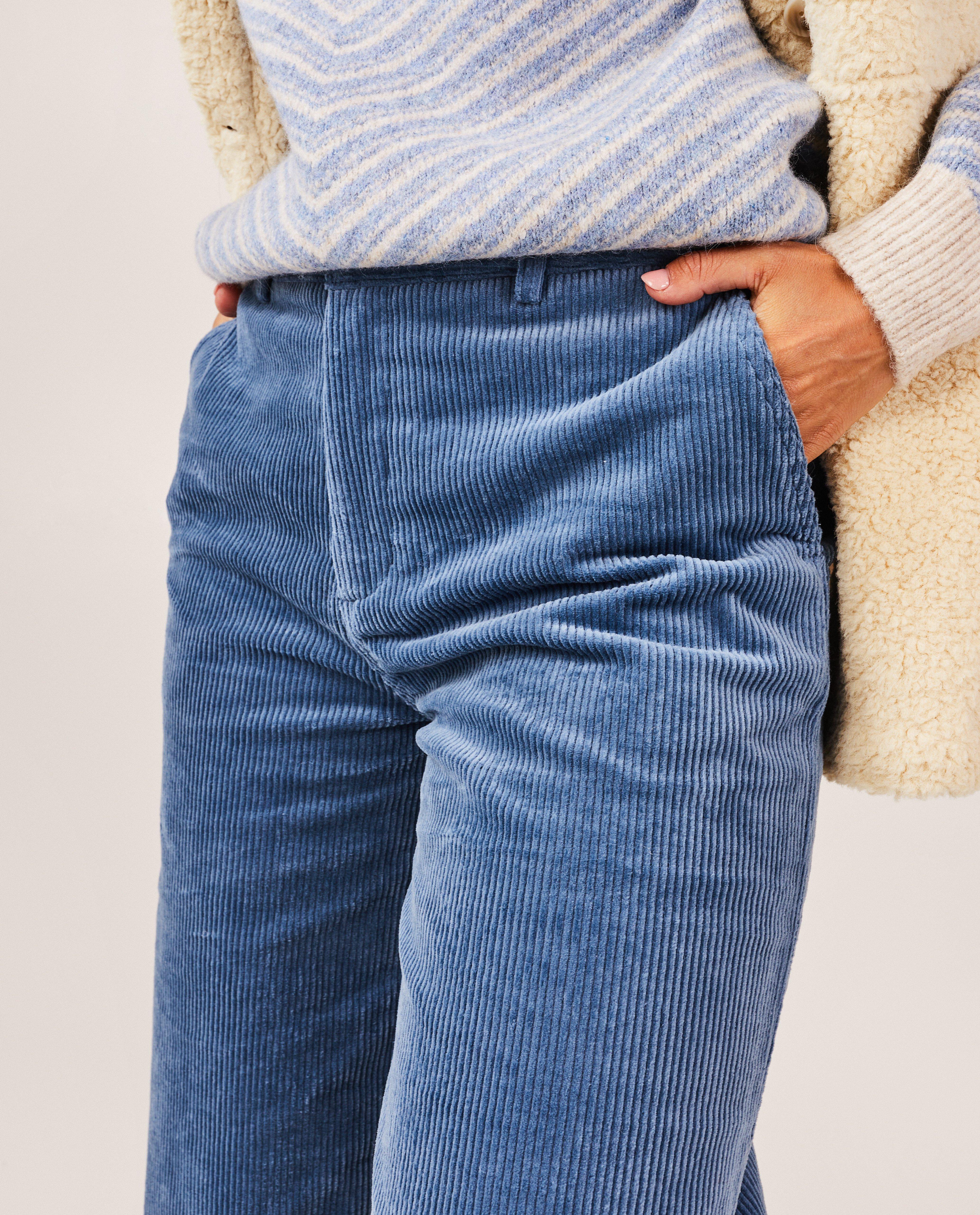 Blauwe broek van ribfluweel, dames - Product Detail - donkerblauw - afbeelding nummer 4