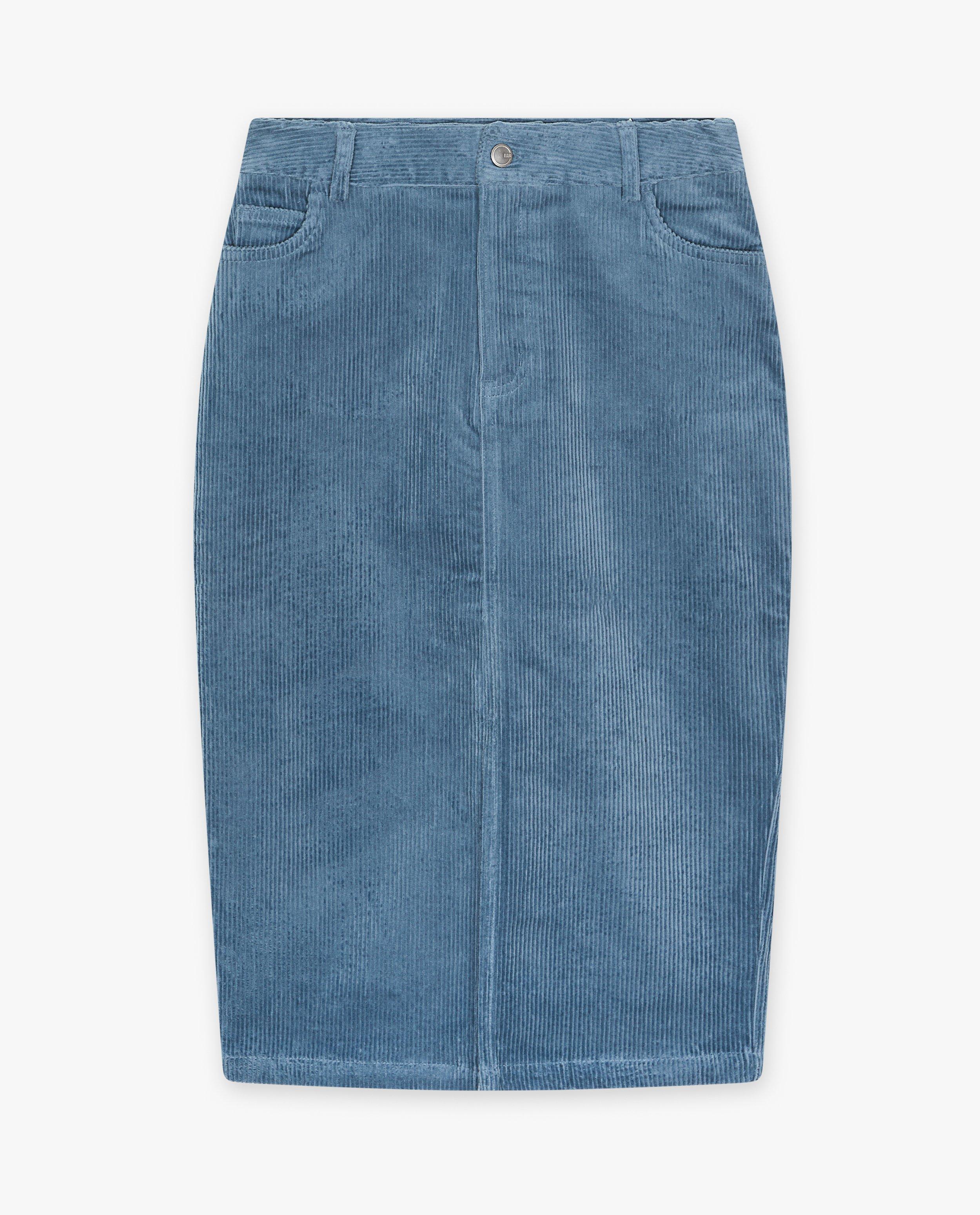 Blauwe rok van ribfluweel, dames - Product Detail - donkerblauw - afbeelding nummer 5