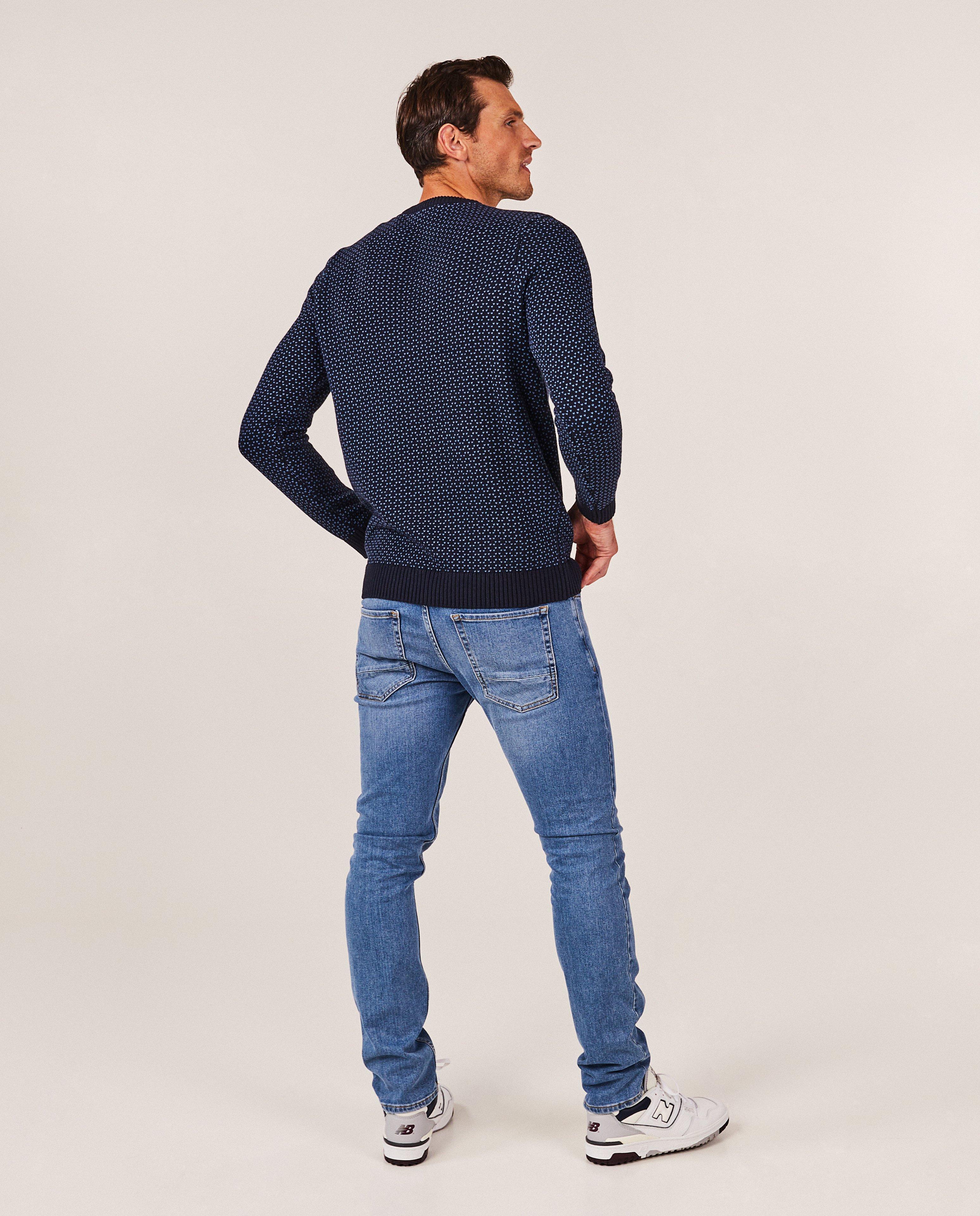 Pulls - Pull bleu foncé à motif tricoté